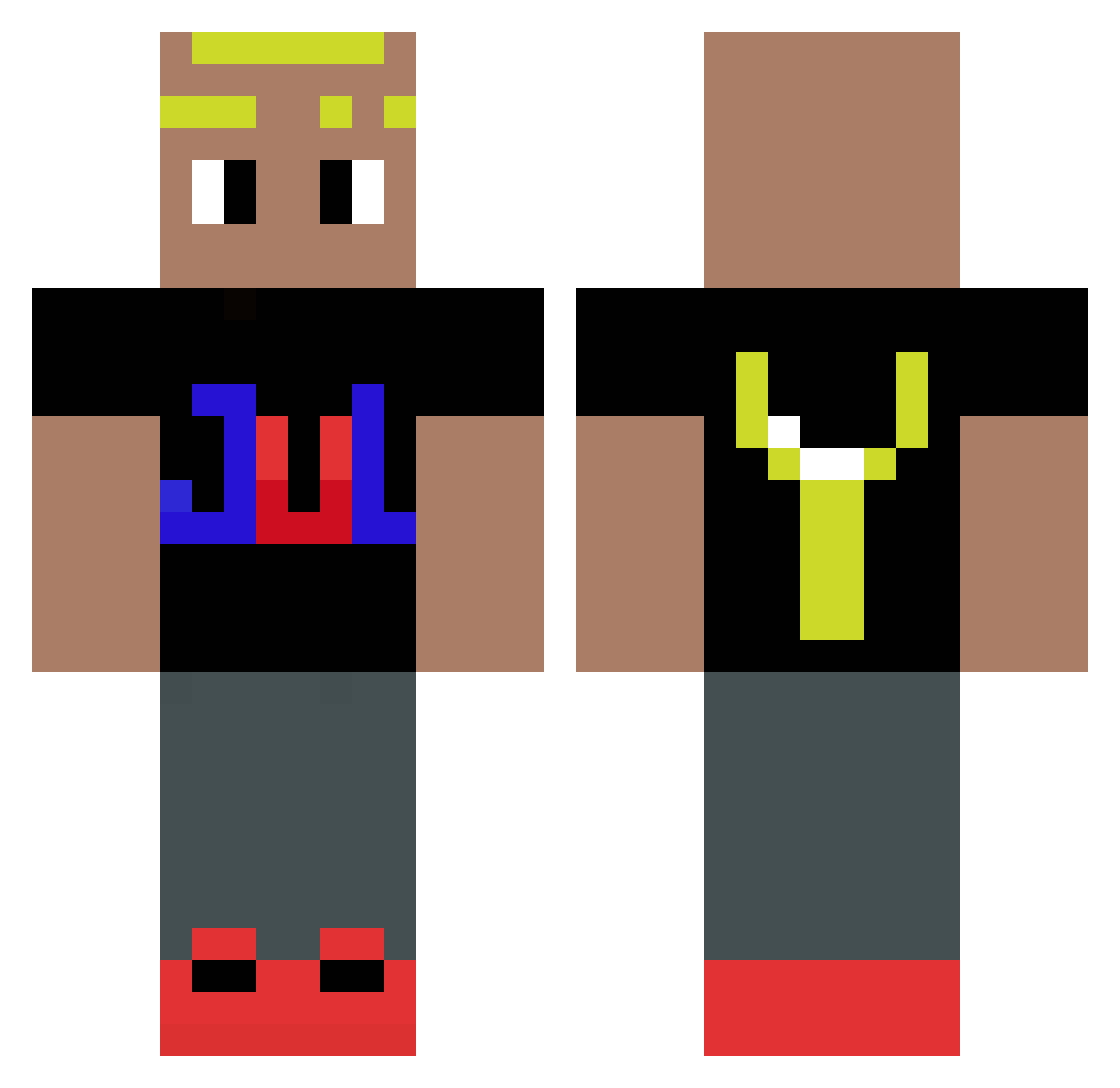 Zeufito Minecraft skin, front and back view