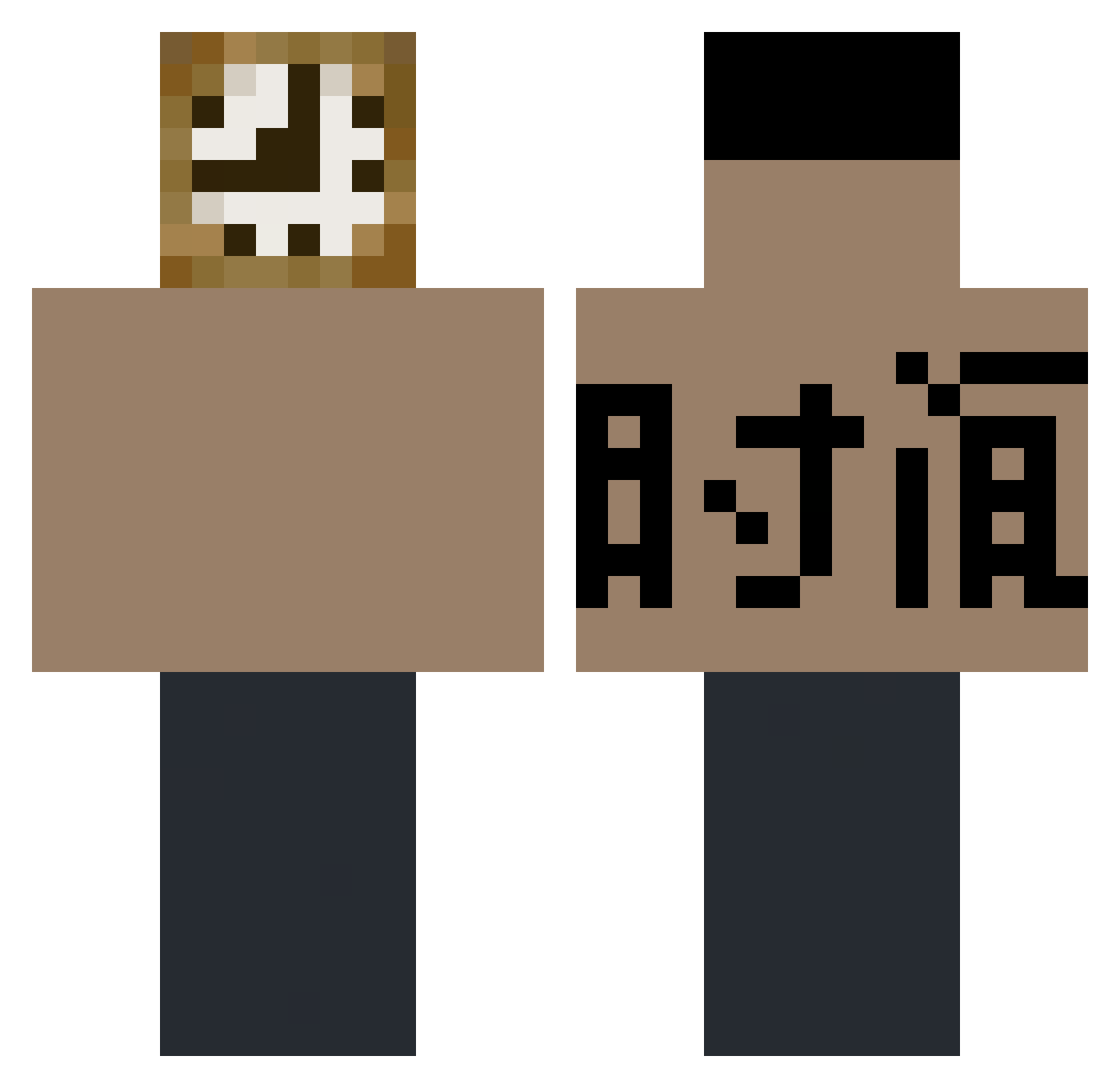 NilsMaSa Minecraft skin, front and back view