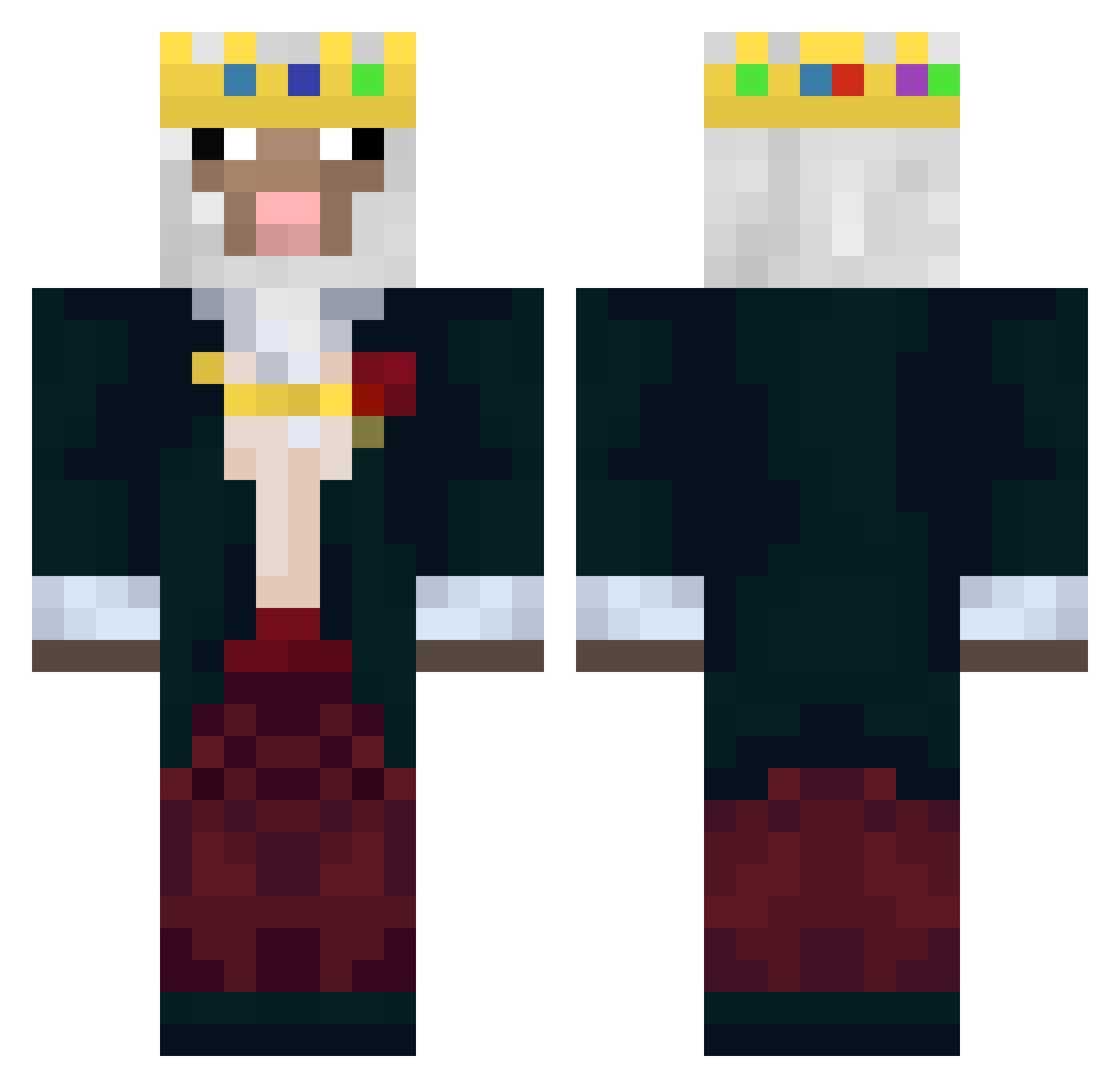 Radfive5 Minecraft skin, front and back view