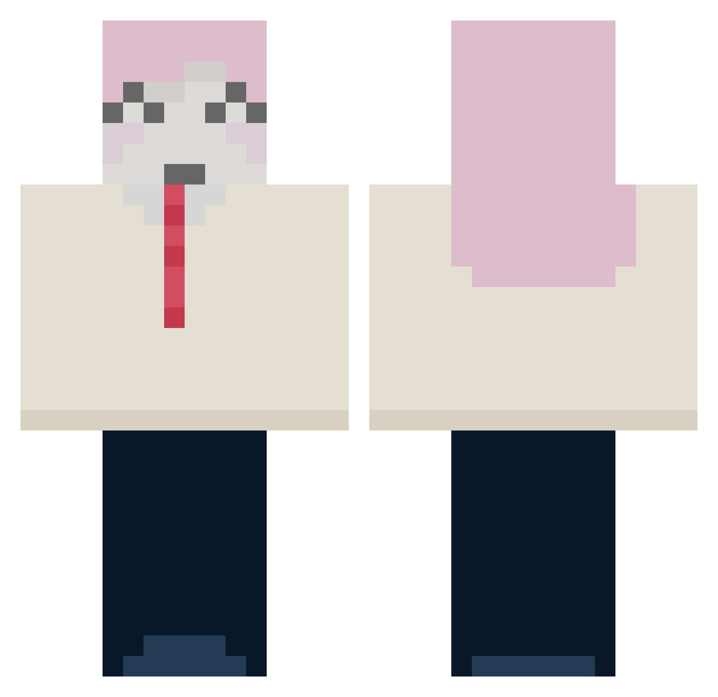 PAnHaT2create Minecraft skin, front and back view