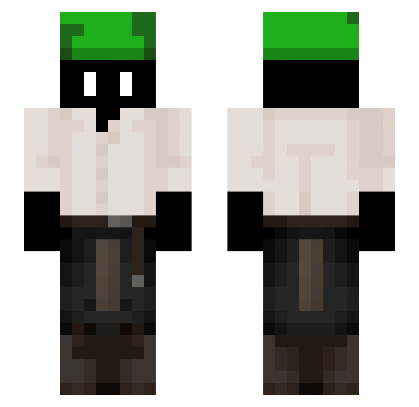 MobileSucks Minecraft skin, front and back view