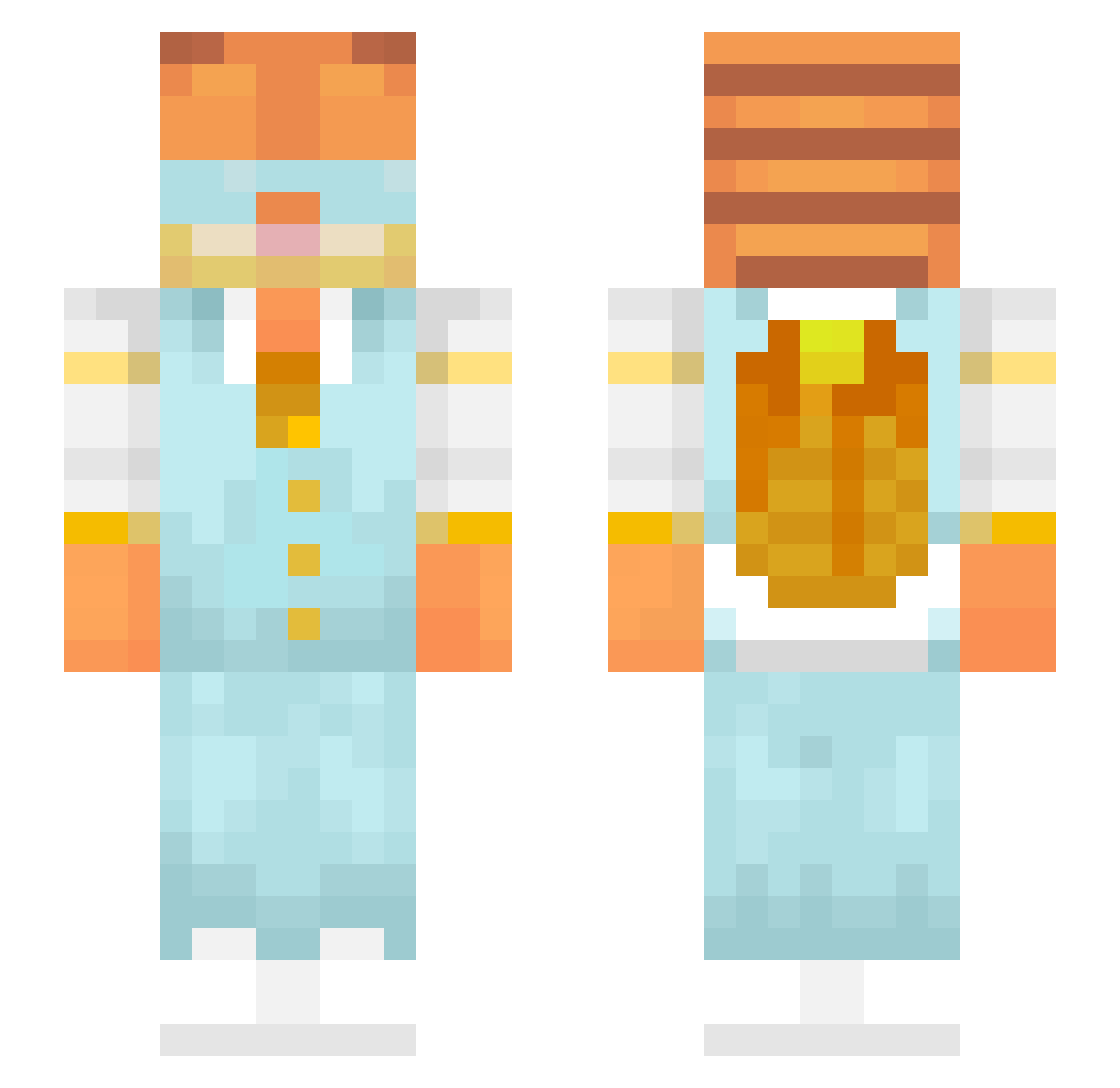 flops227 Minecraft skin, front and back view