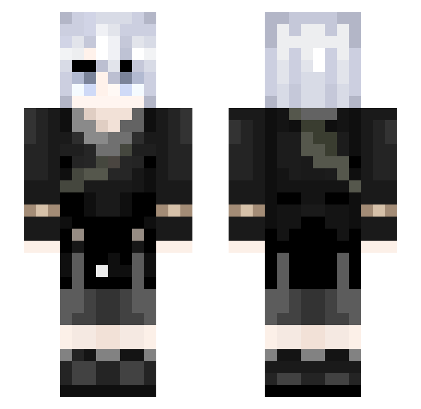 Skerk Minecraft skin, front and back view