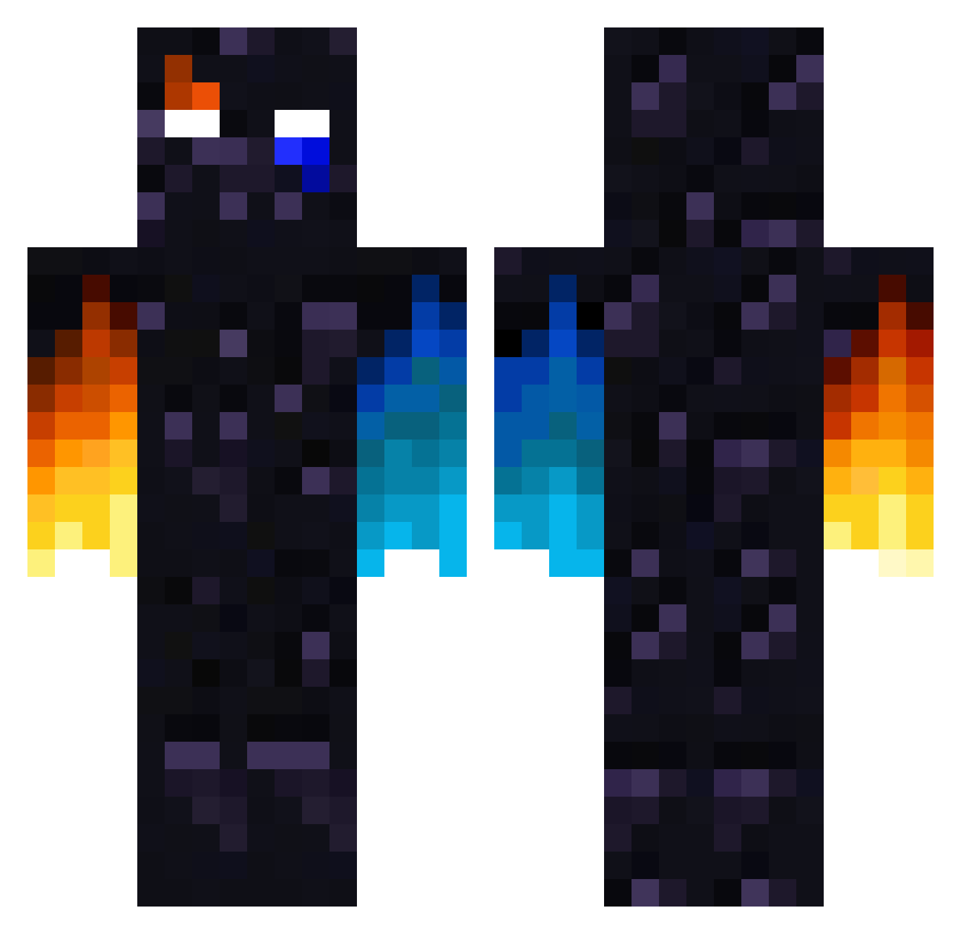 ETDreams Minecraft skin, front and back view