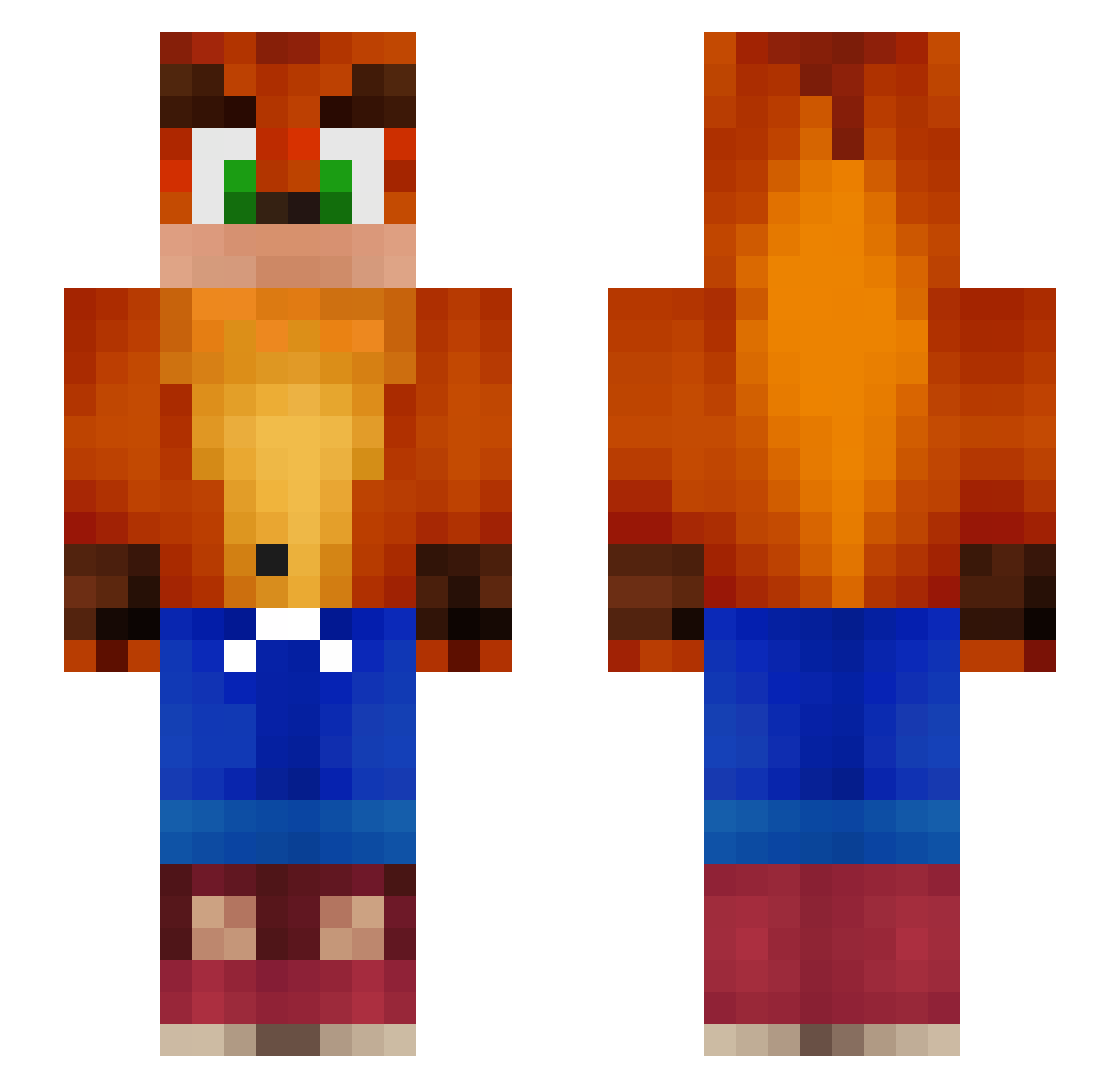 Magic_Doge Minecraft skin, front and back view