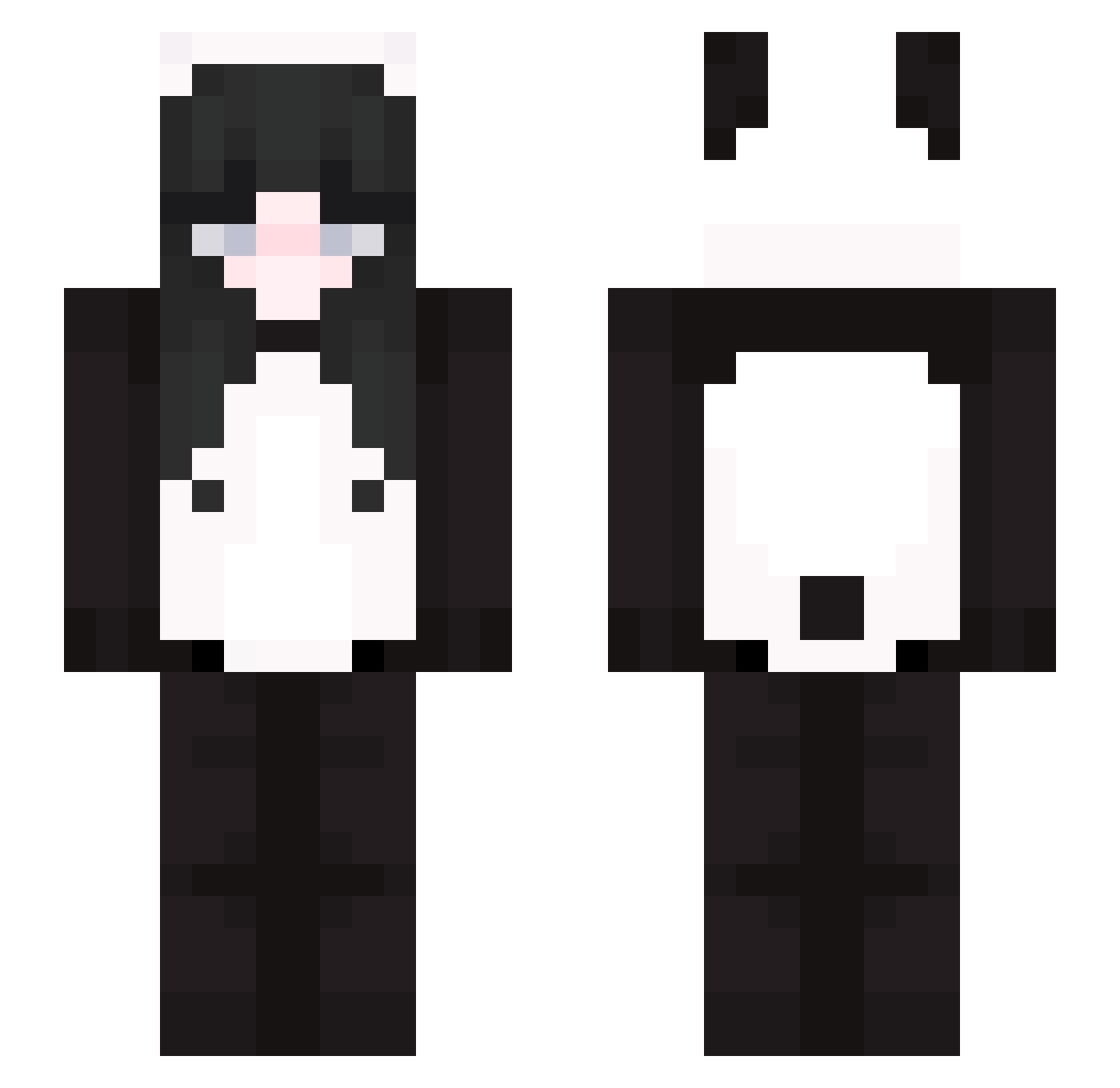 hqnora Minecraft skin, front and back view