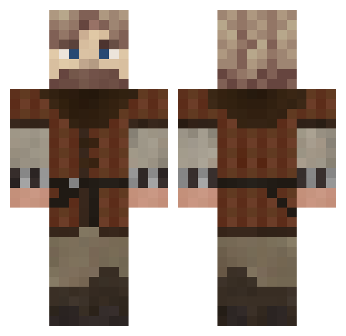 Kaayno Minecraft skin, front and back view
