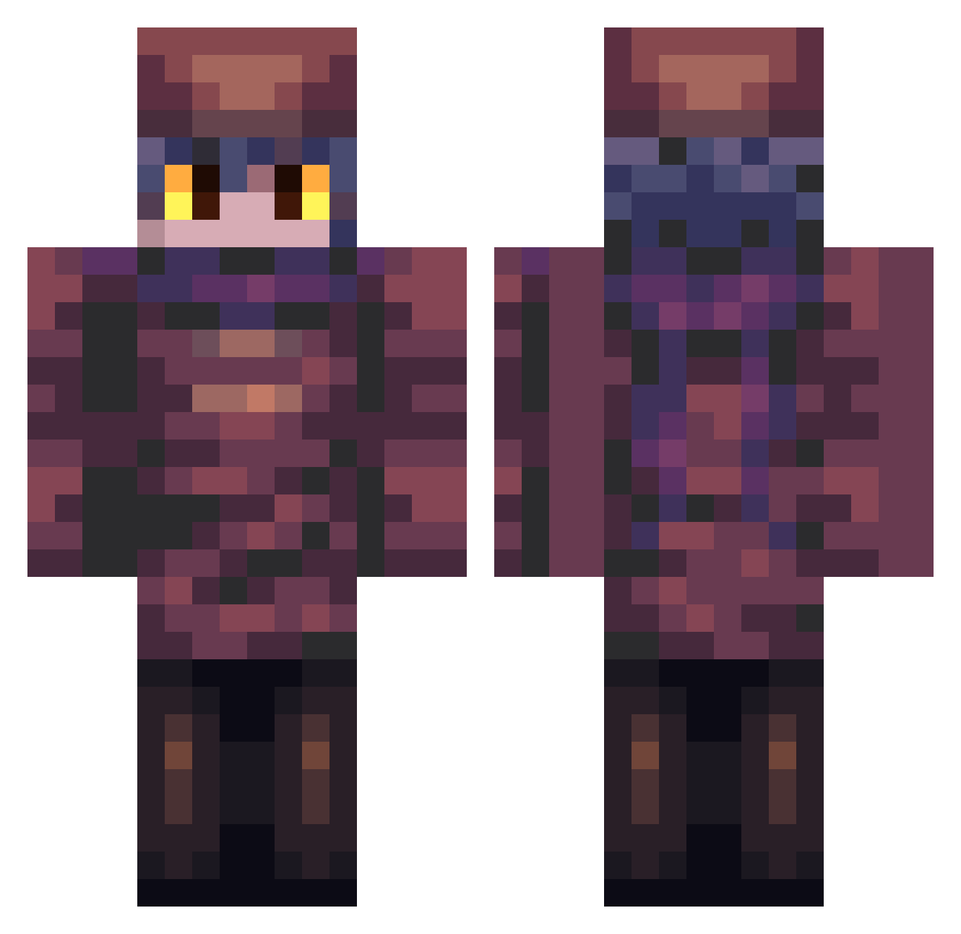 B00B_LICK Minecraft skin, front and back view