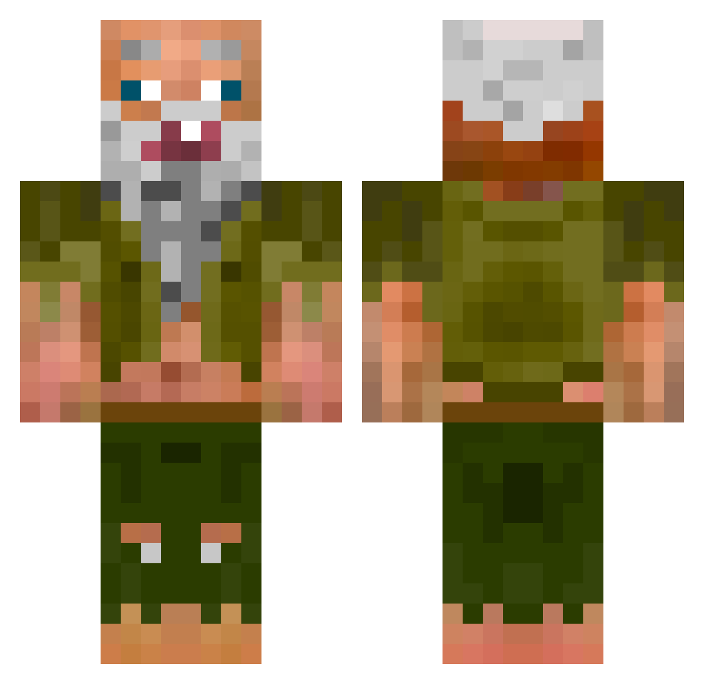 Suppression Minecraft skin, front and back view