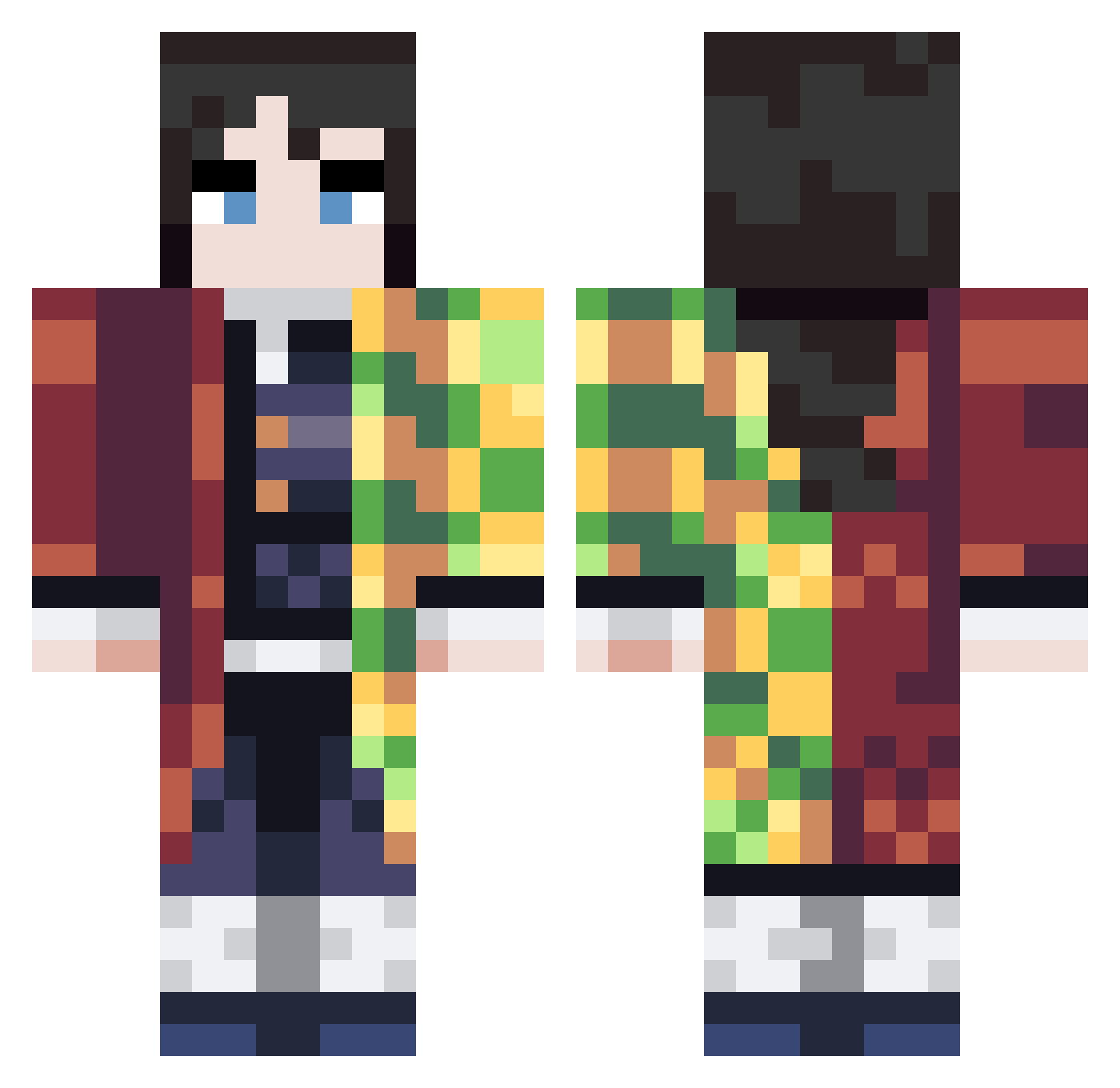 TheWickedOne Minecraft skin, front and back view