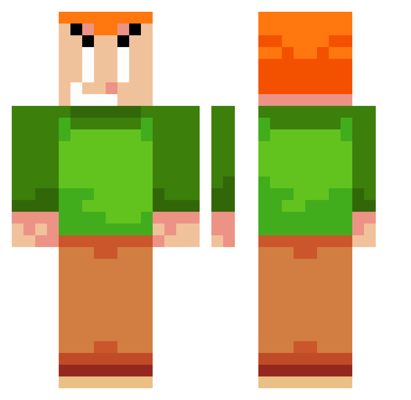 Ghostleny Minecraft skin, front and back view
