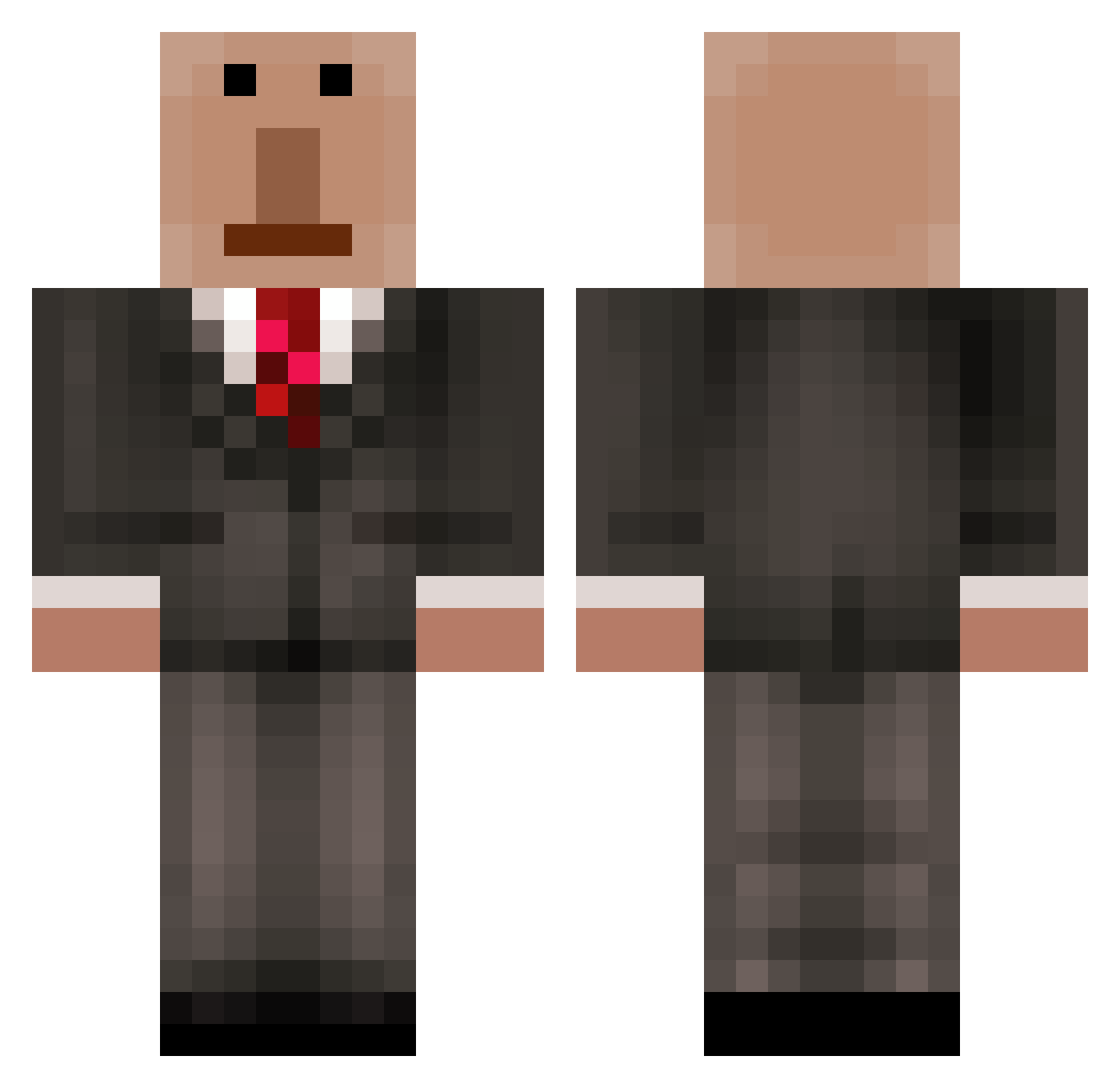 Munch0s Minecraft skin, front and back view