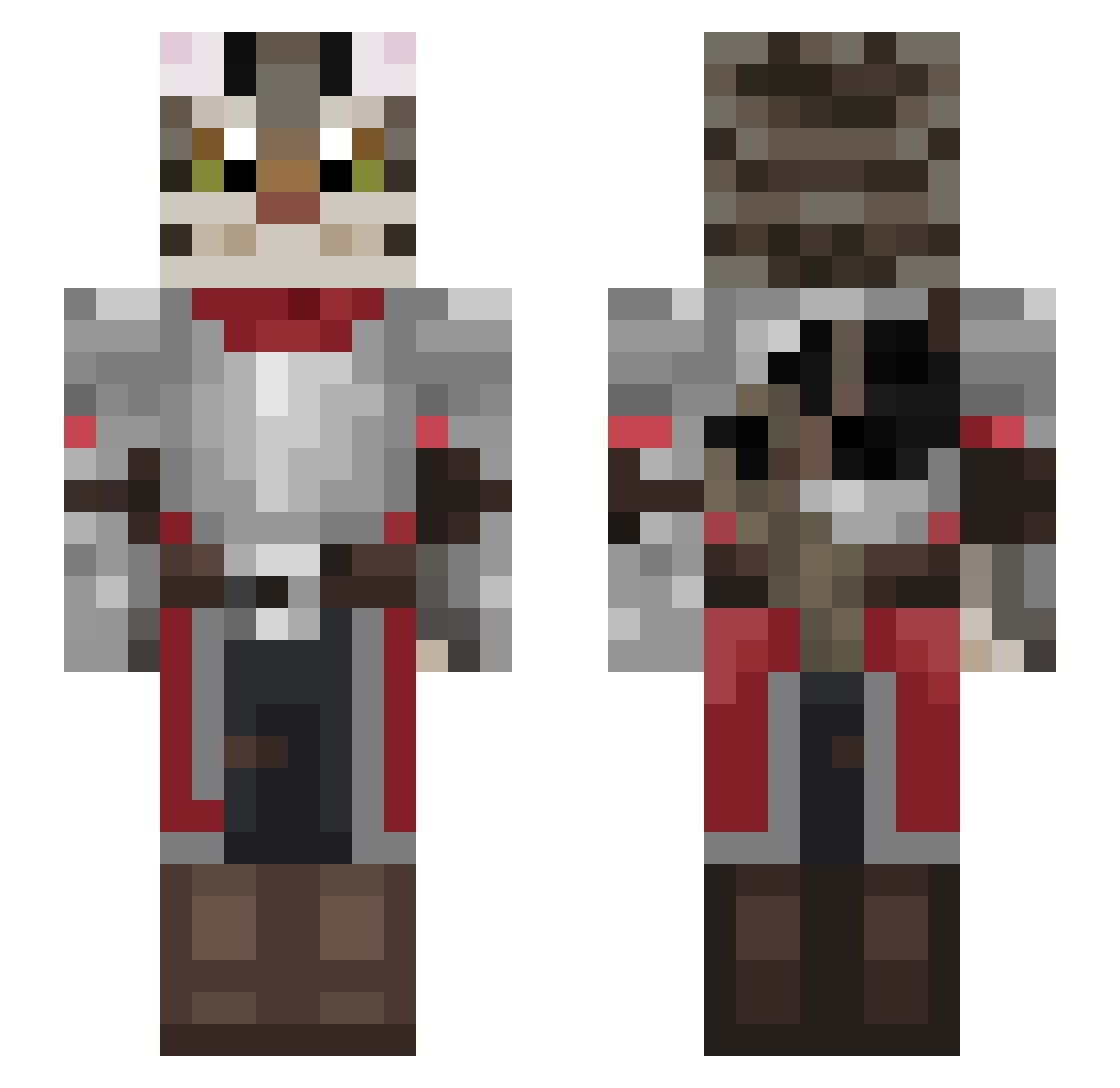 Bledj Minecraft skin, front and back view