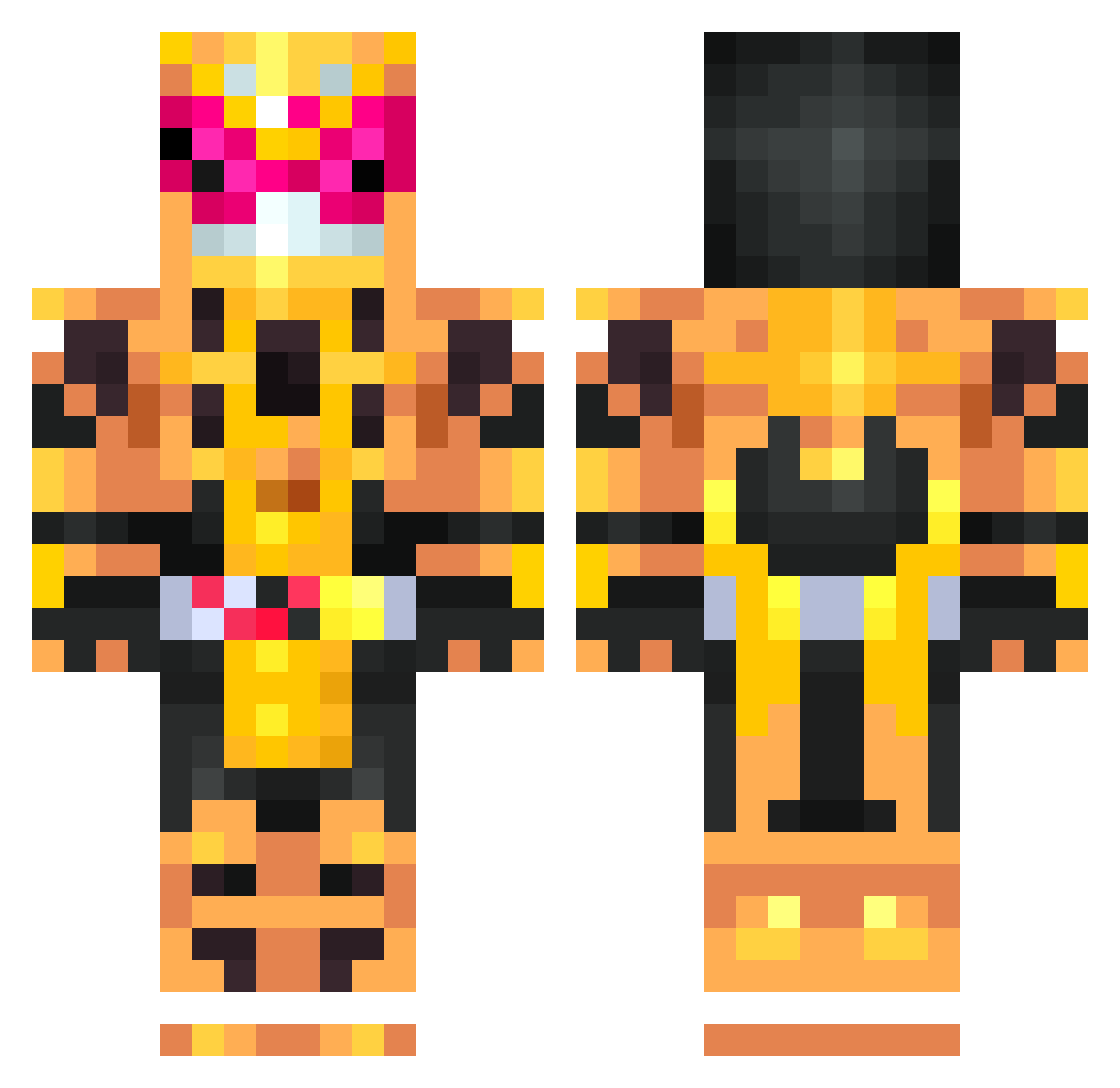 Axiombrae Minecraft skin, front and back view