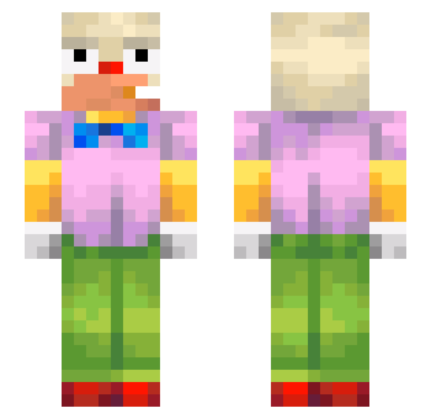 algzrie Minecraft skin, front and back view
