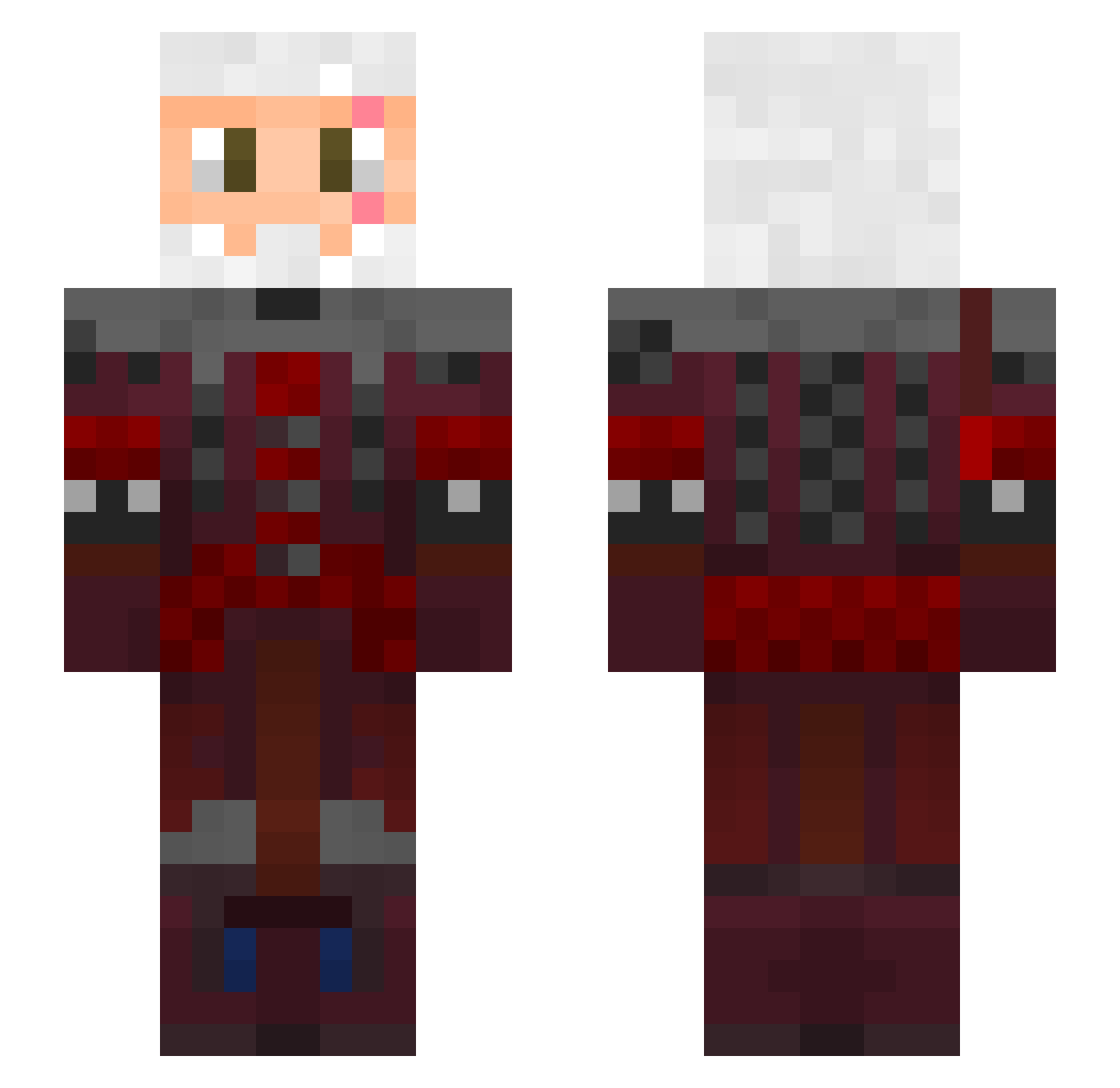 LightWalker Minecraft skin, front and back view
