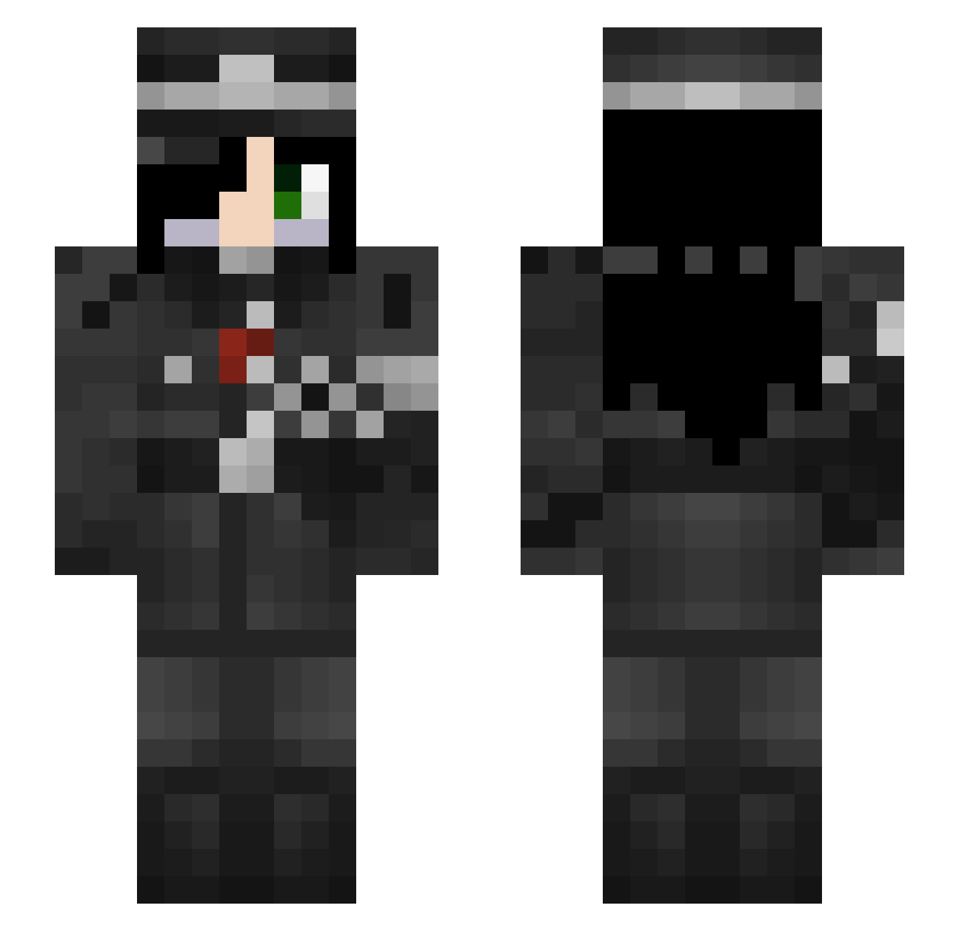 banklogger Minecraft skin, front and back view