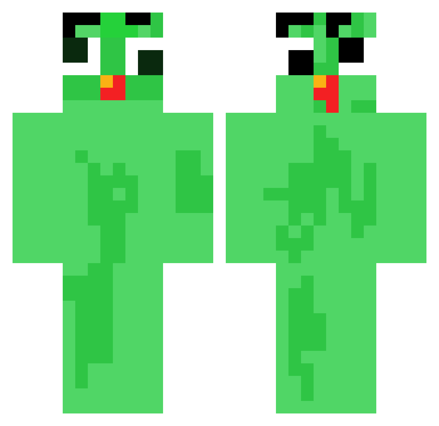 mifoy Minecraft skin, front and back view