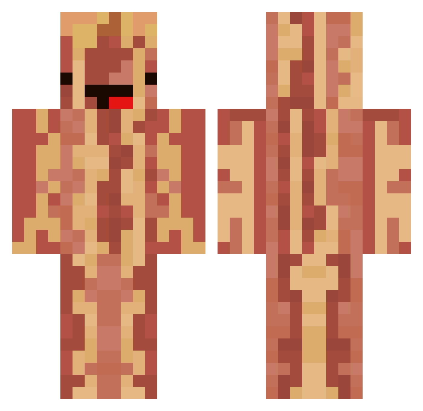 Leanbu Minecraft skin, front and back view