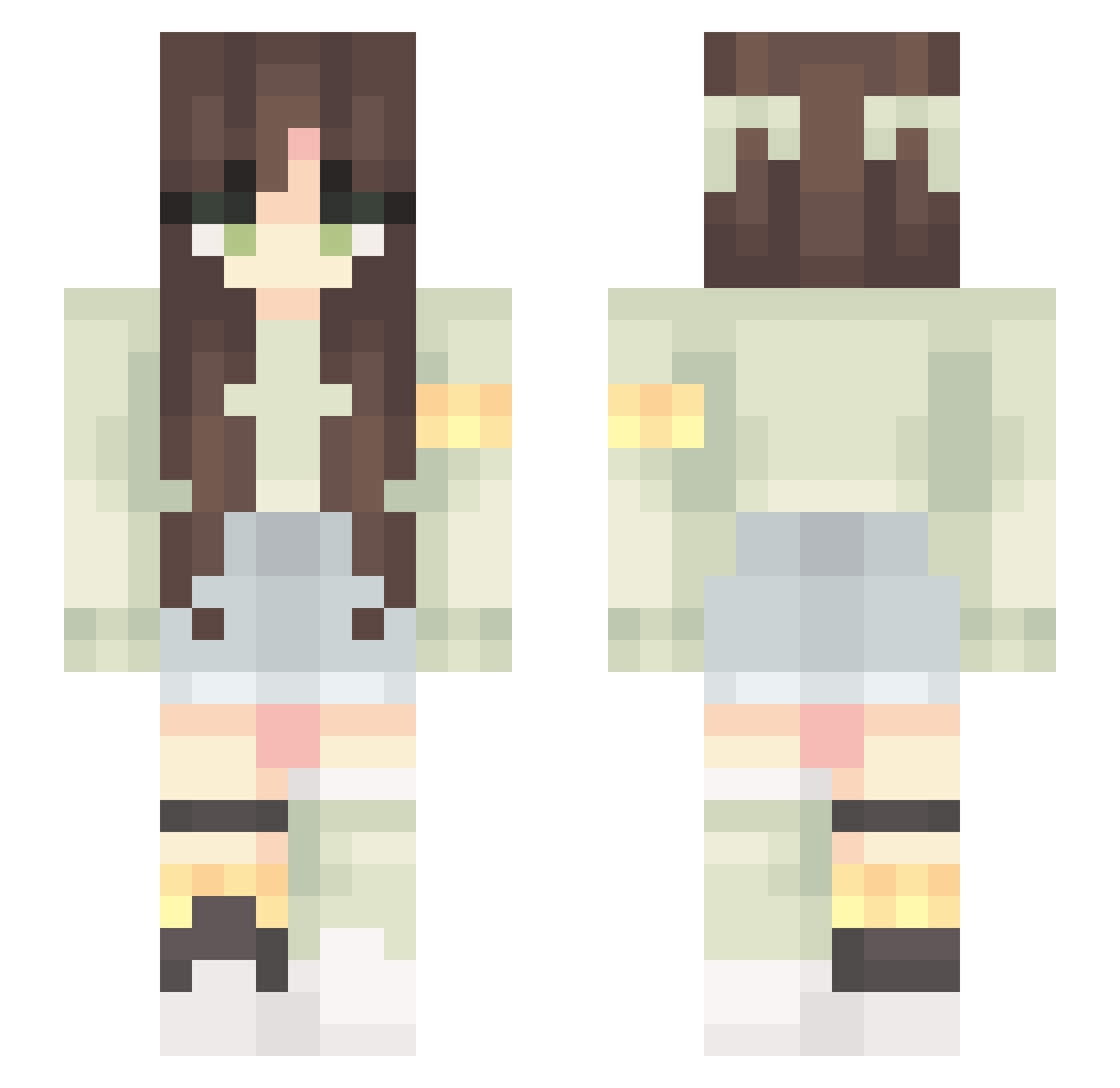 iteming Minecraft skin, front and back view