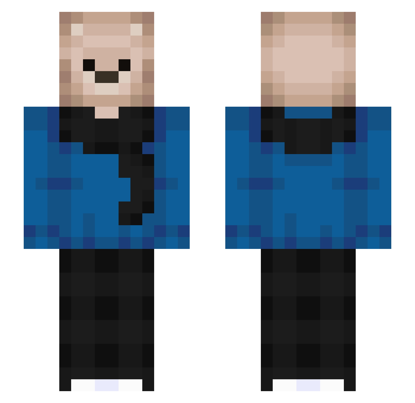 4Ted Minecraft skin, front and back view