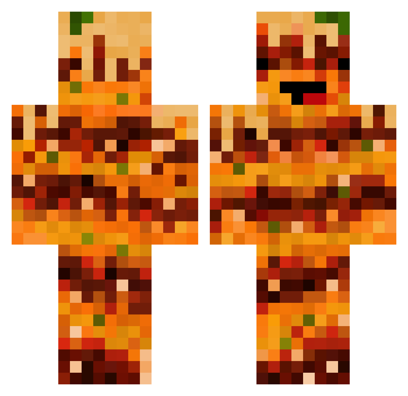 Pferde_Lasagne Minecraft skin, front and back view