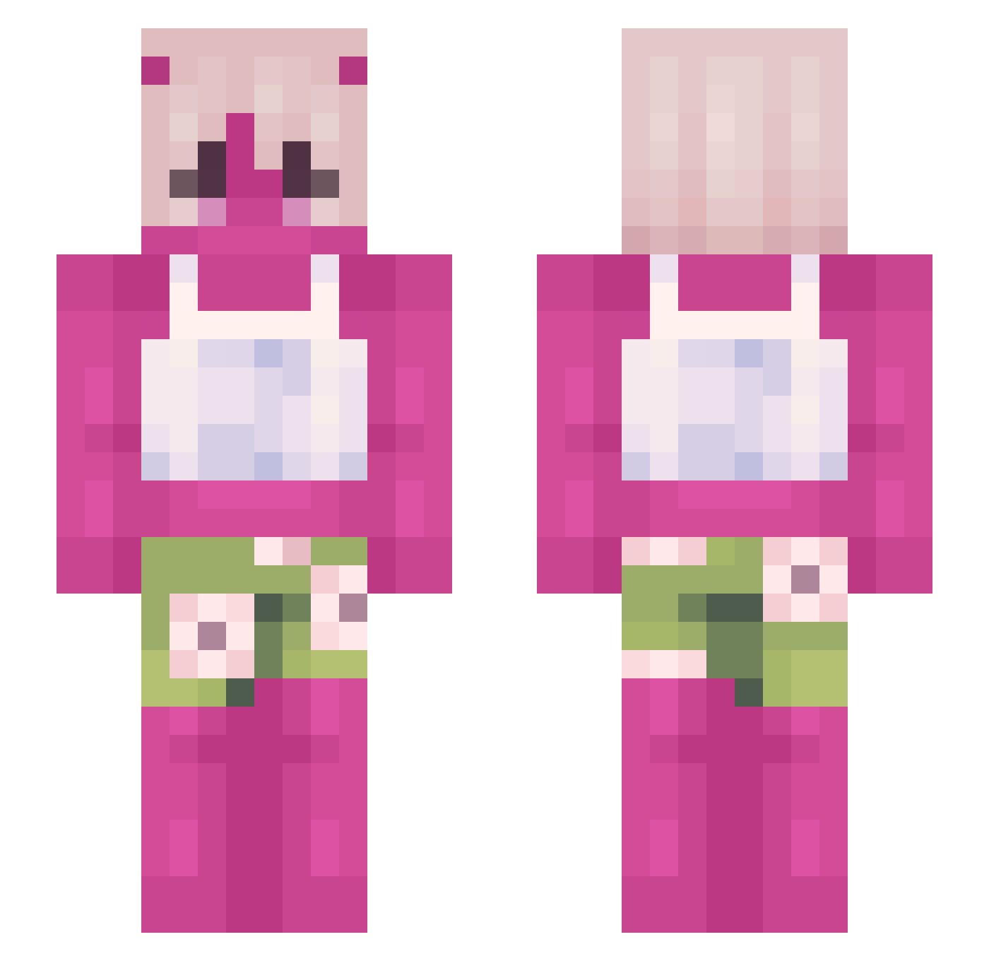 hhasan Minecraft skin, front and back view