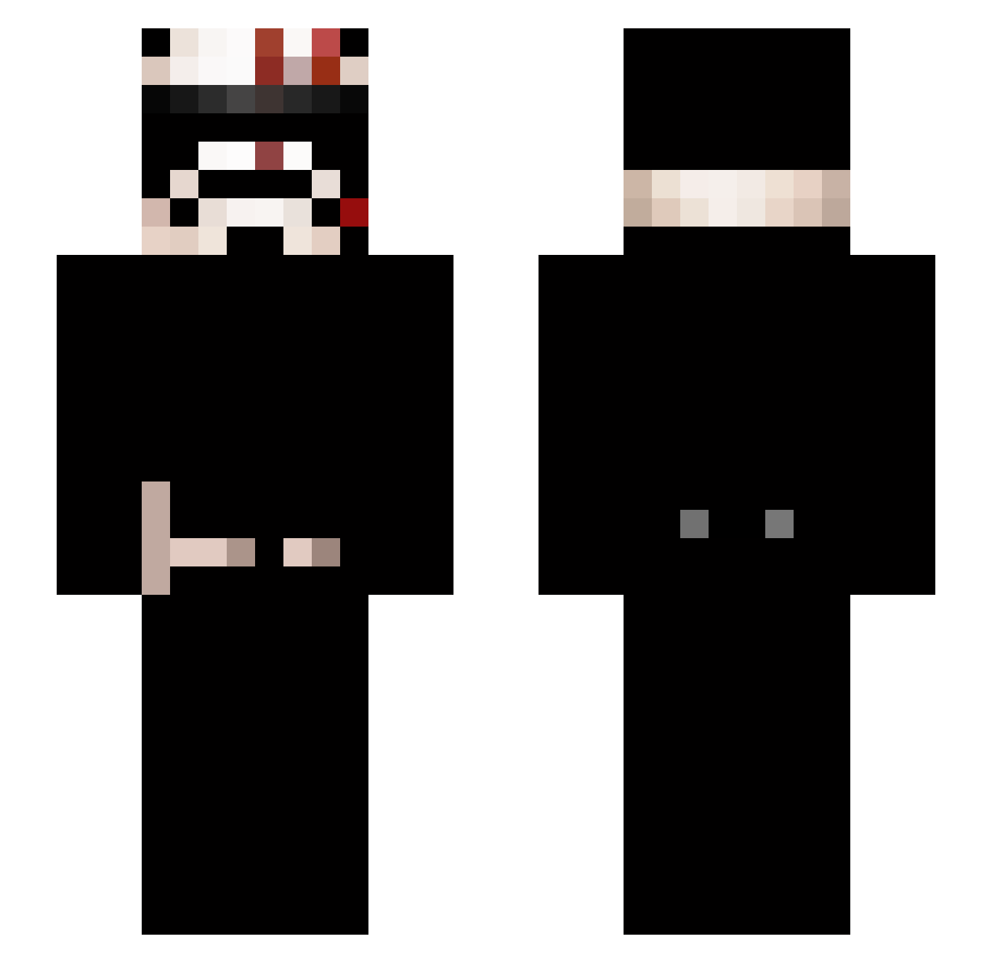 SakiNi Minecraft skin, front and back view