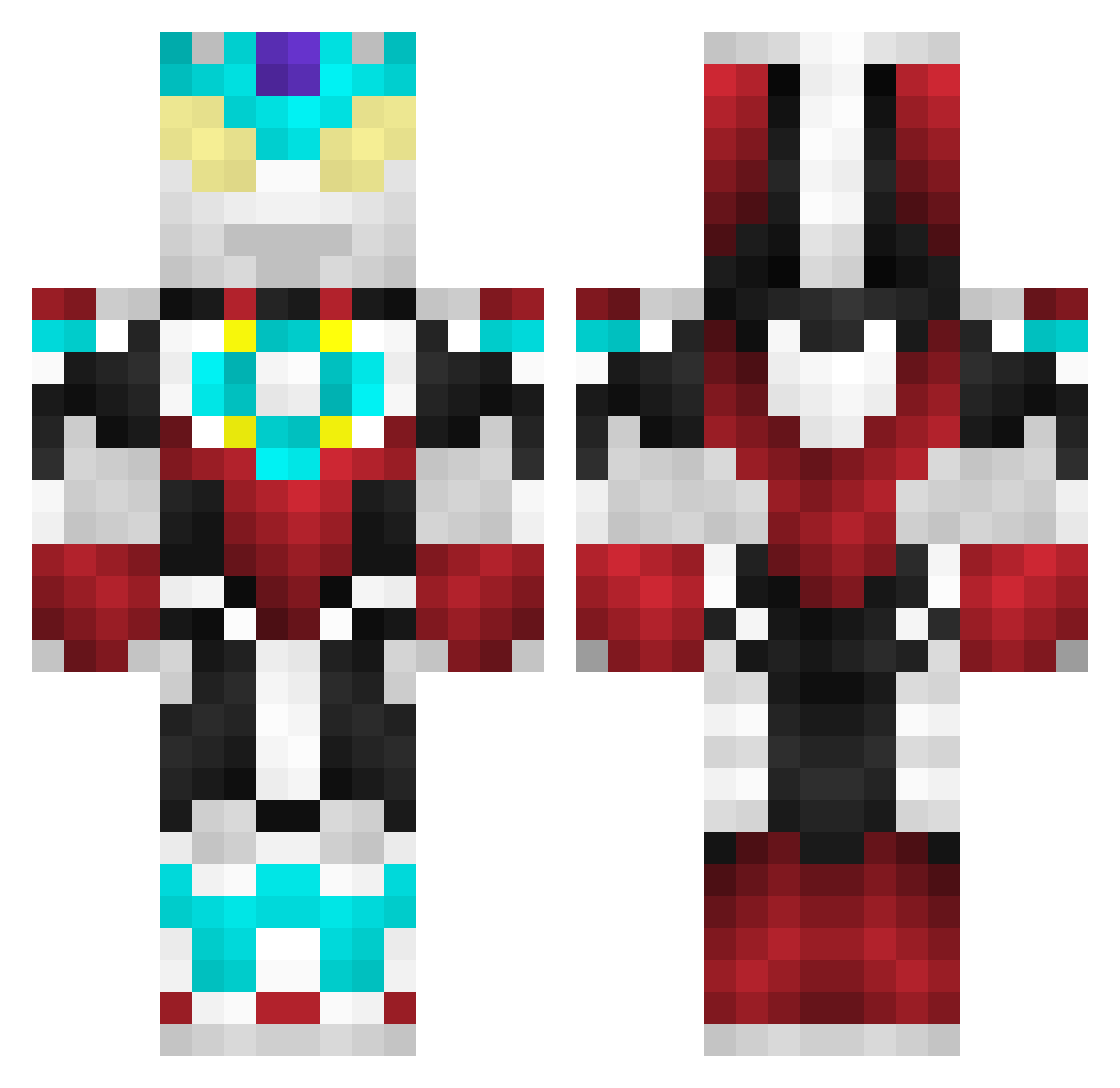 Gostin Minecraft skin, front and back view