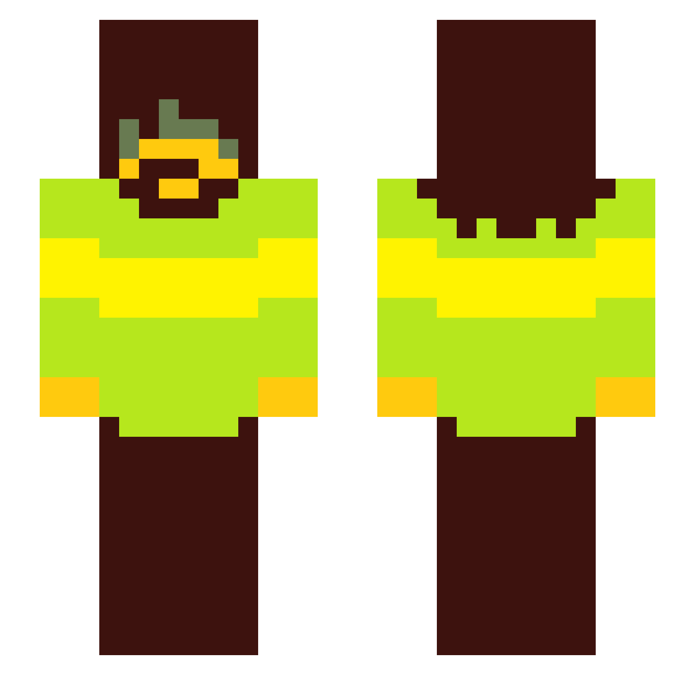 boostH Minecraft skin, front and back view