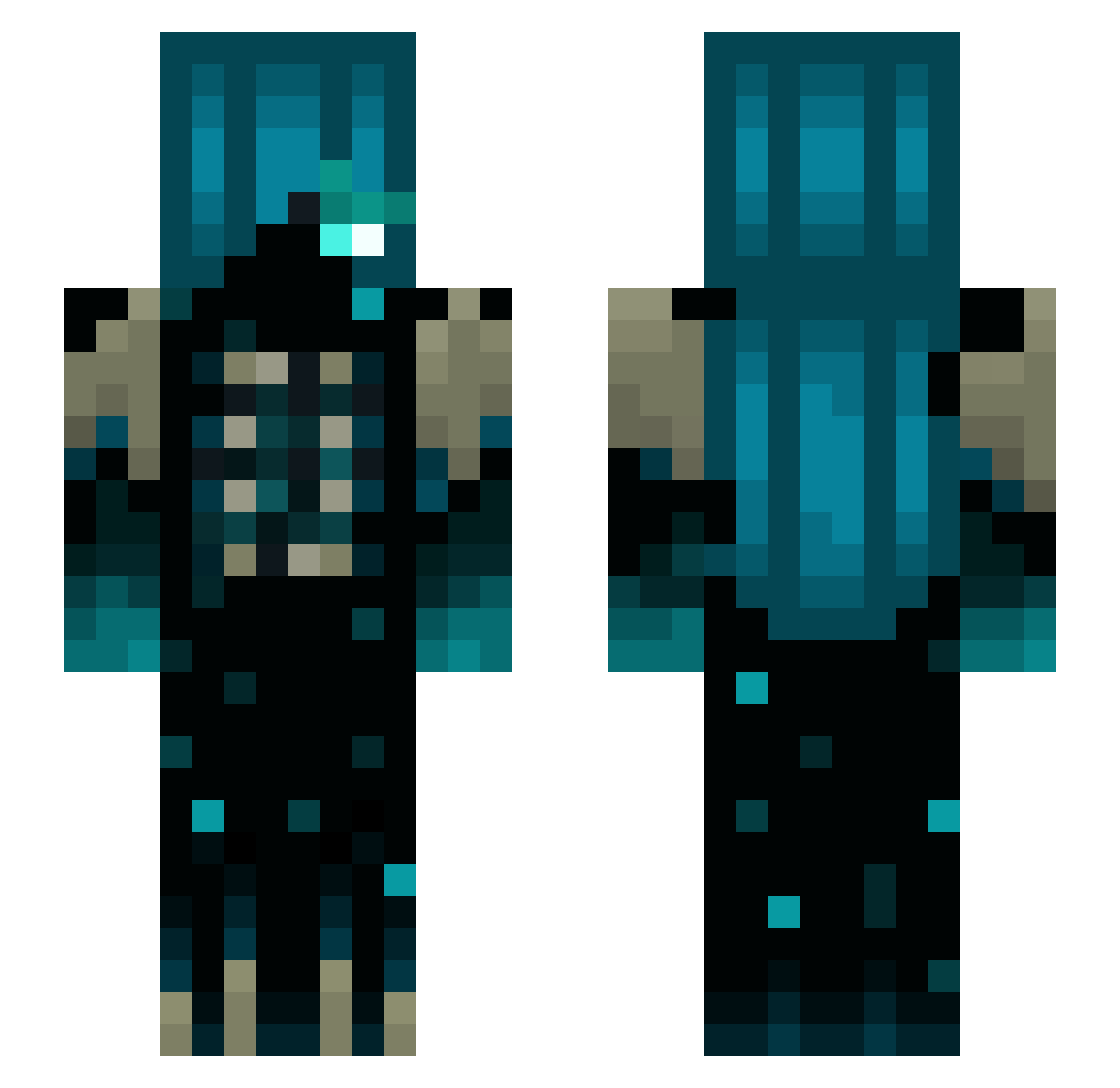 Pvtproyt Minecraft skin, front and back view
