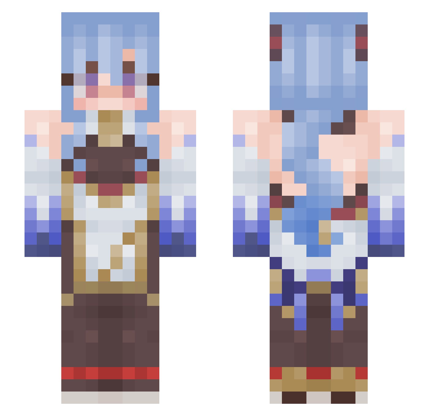 Frigor Minecraft skin, front and back view