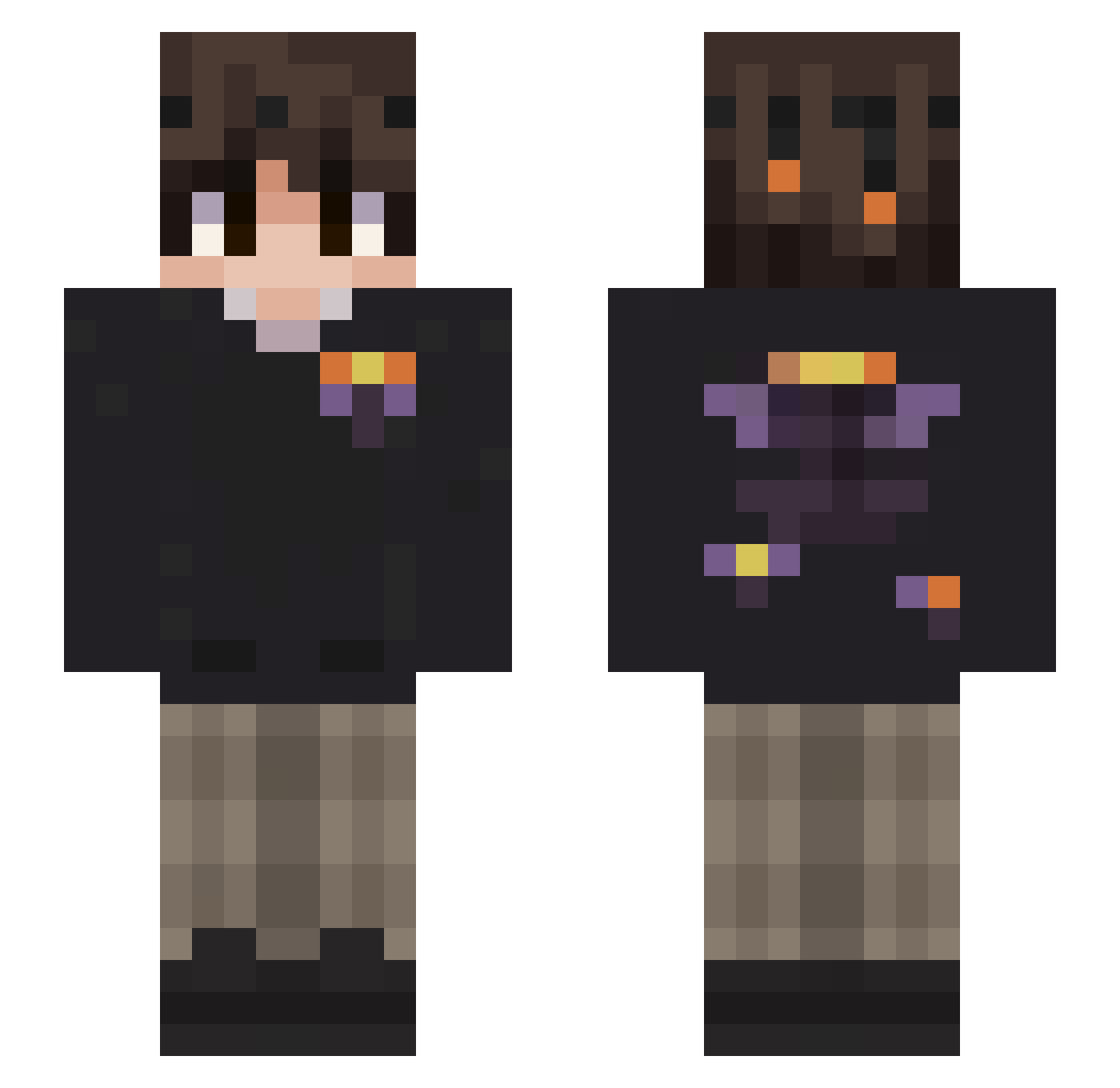 AnyThiagows Minecraft skin, front and back view