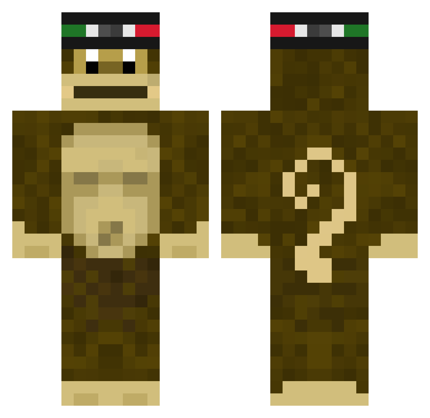 Seeaboat Minecraft skin, front and back view