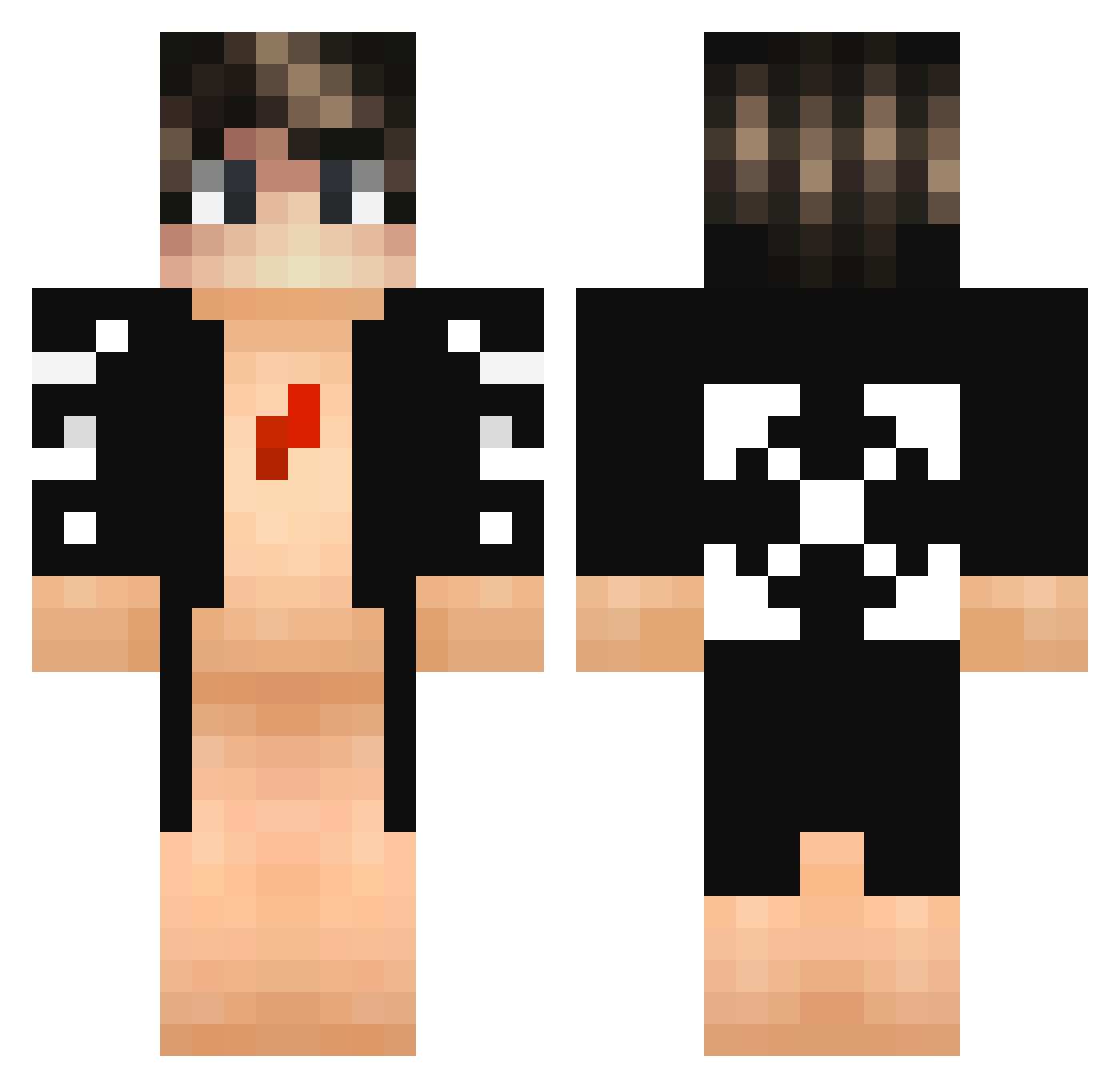 DrPourup Minecraft skin, front and back view