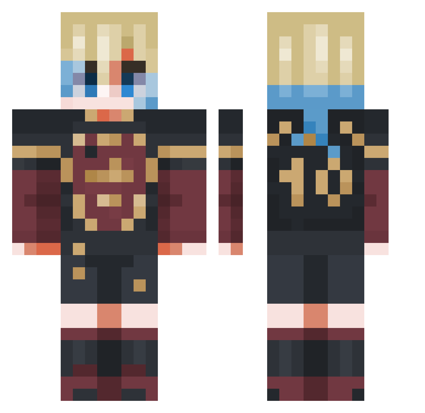 WitherDragonKid Minecraft skin, front and back view