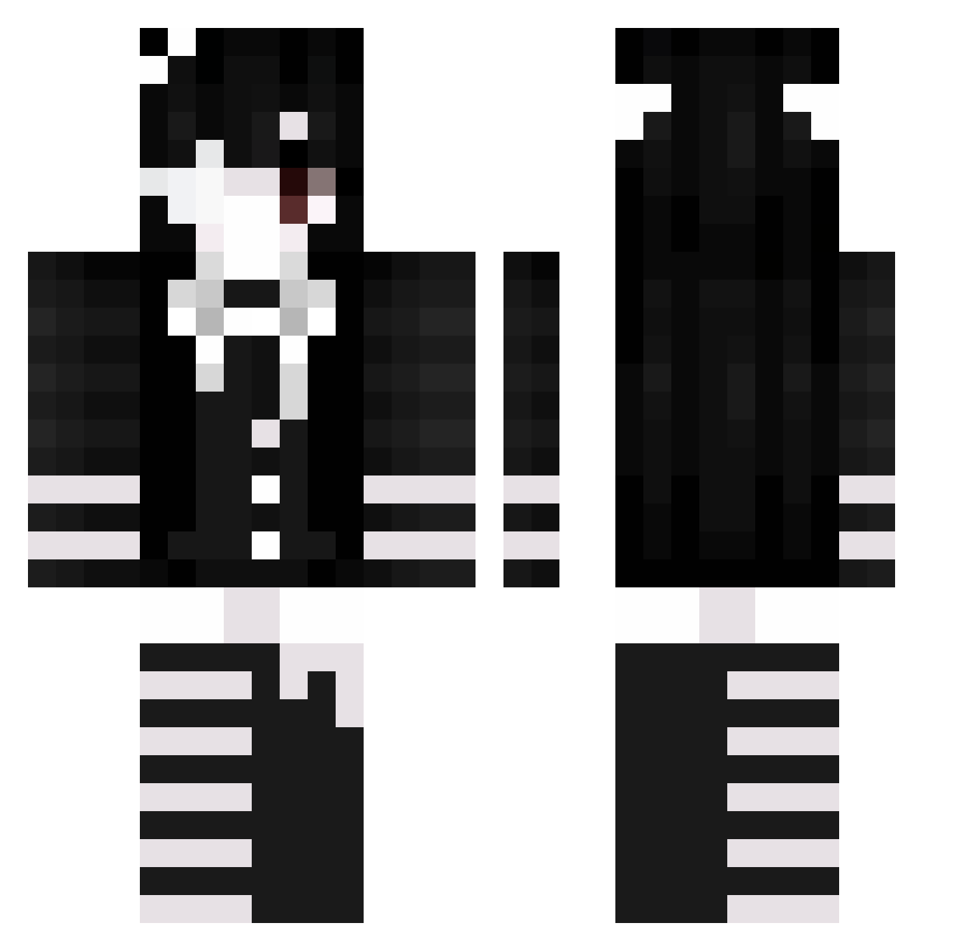 Clover_throb Minecraft skin, front and back view