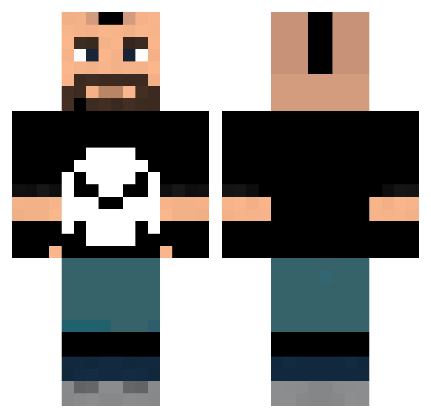 Ciccio857 Minecraft skin, front and back view