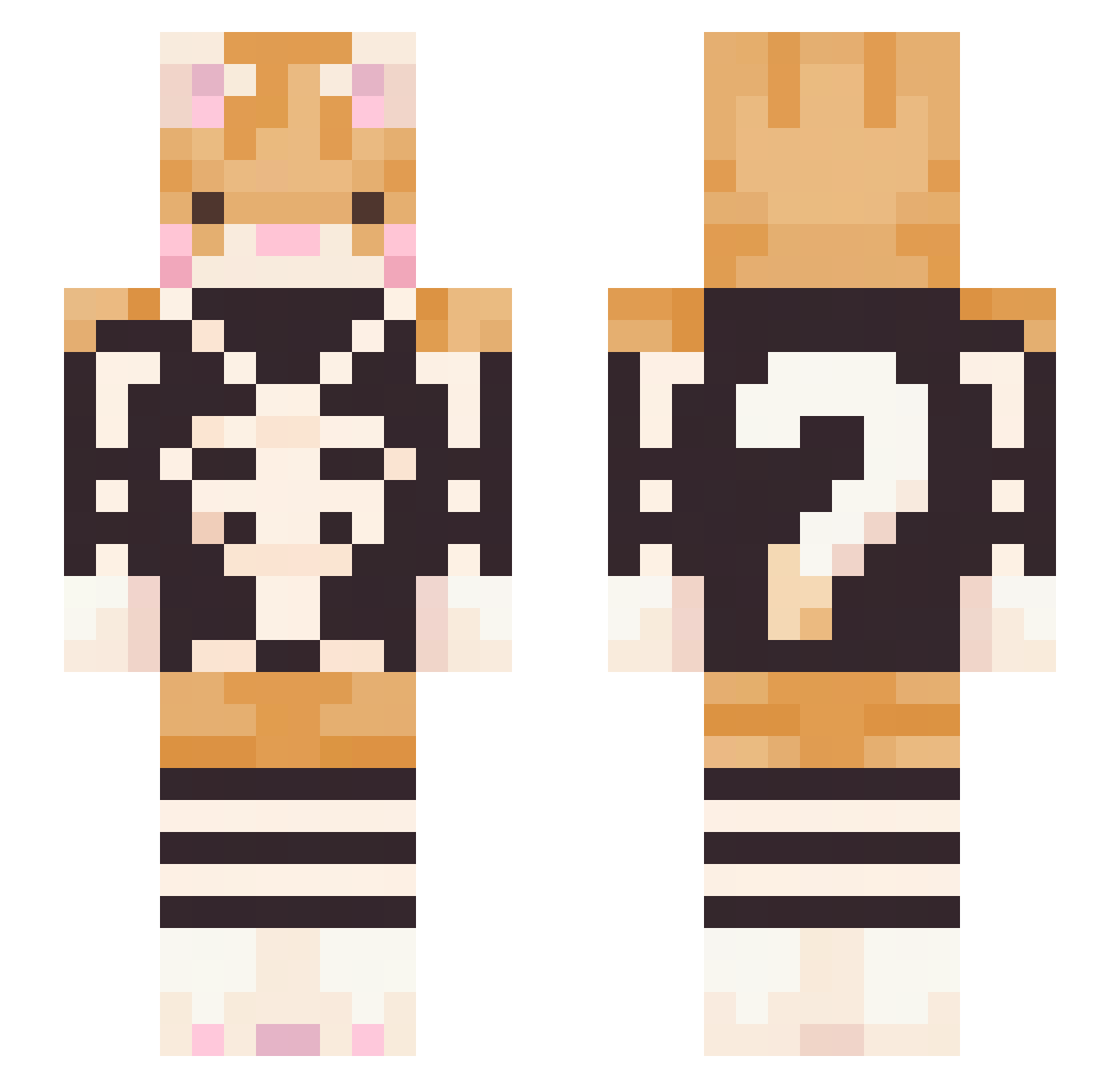 Tatertot666 Minecraft skin, front and back view