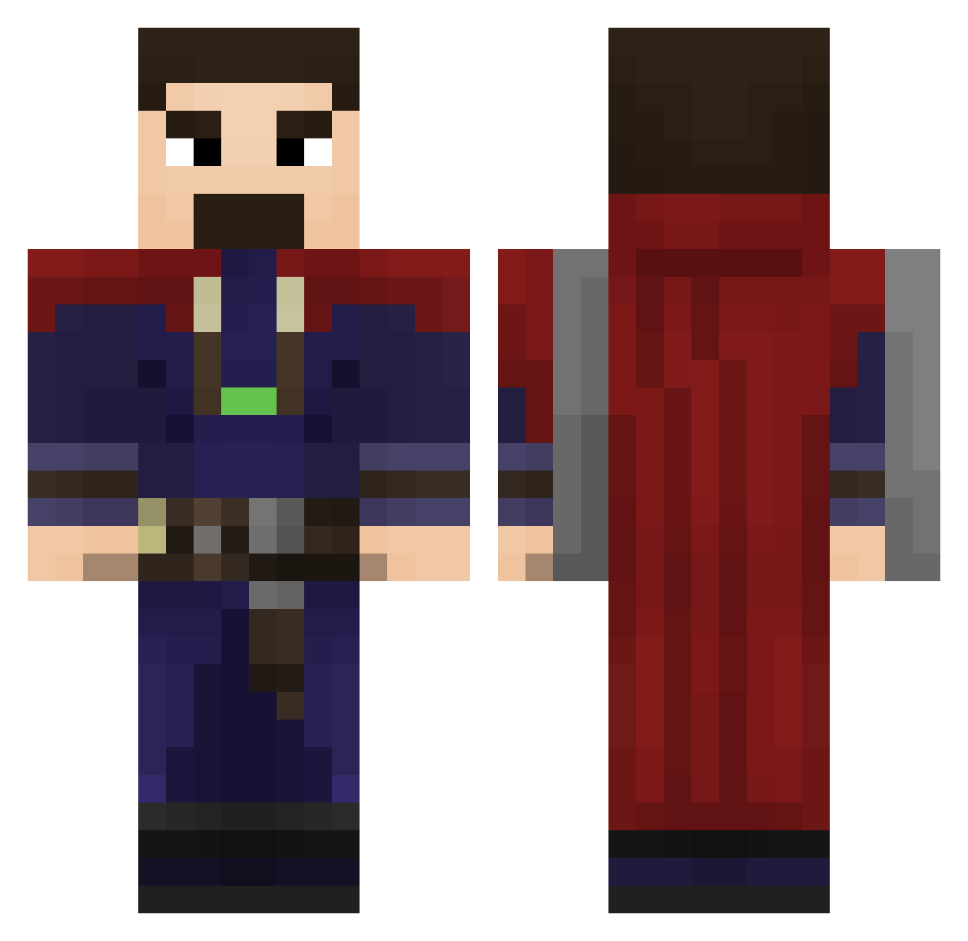 justbacon Minecraft skin, front and back view