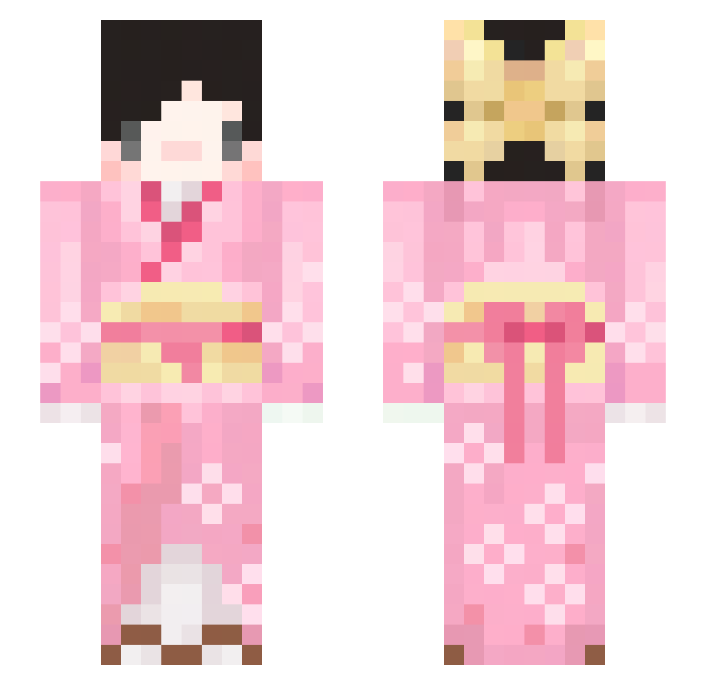 SleepyDovez Minecraft skin, front and back view