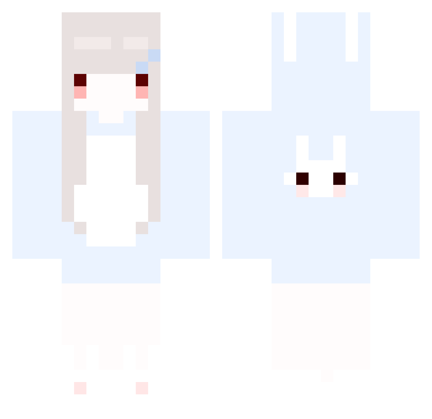 5ura Minecraft skin, front and back view