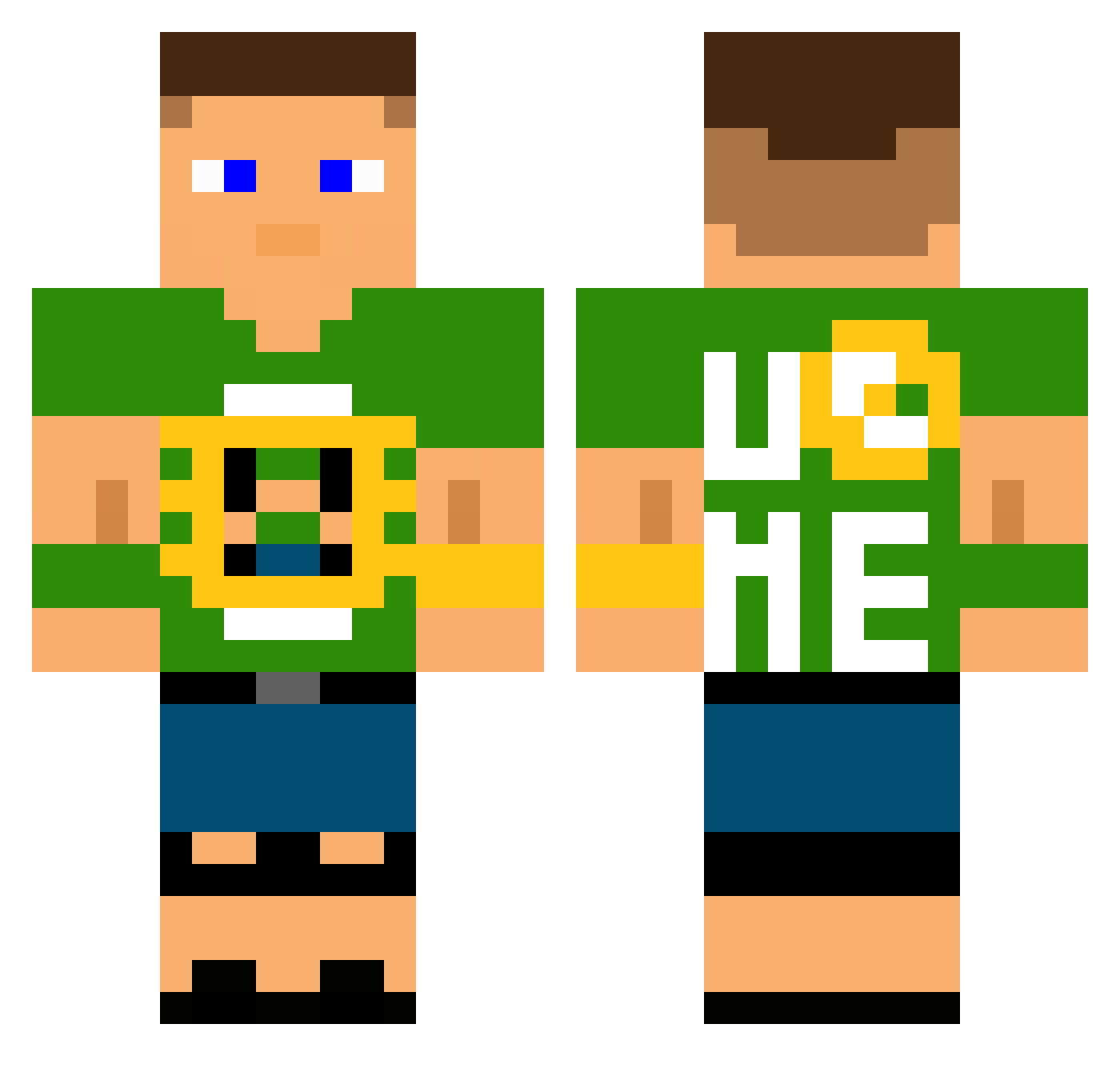 _NeonPool_ Minecraft skin, front and back view