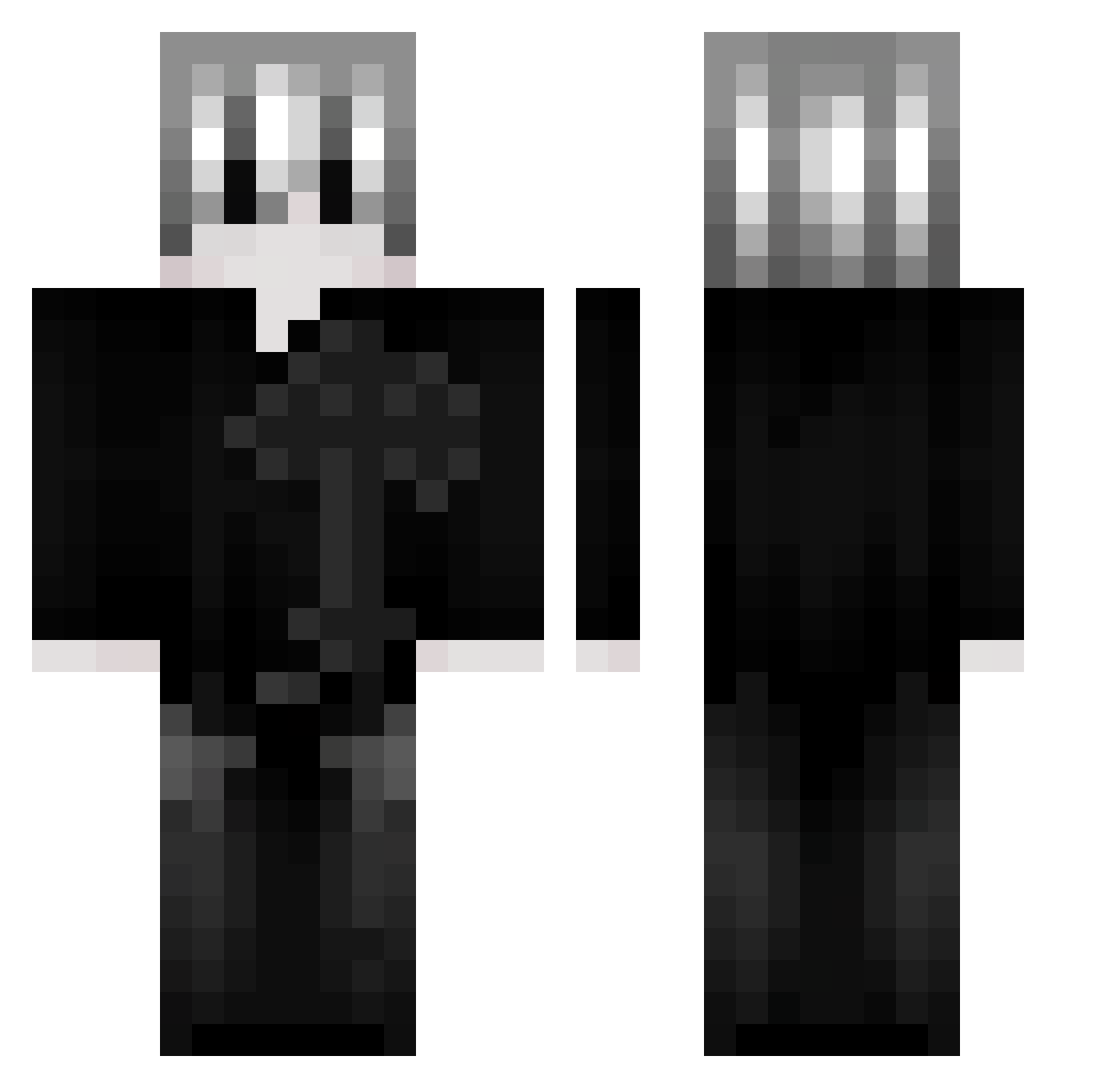 Ikux Minecraft skin, front and back view