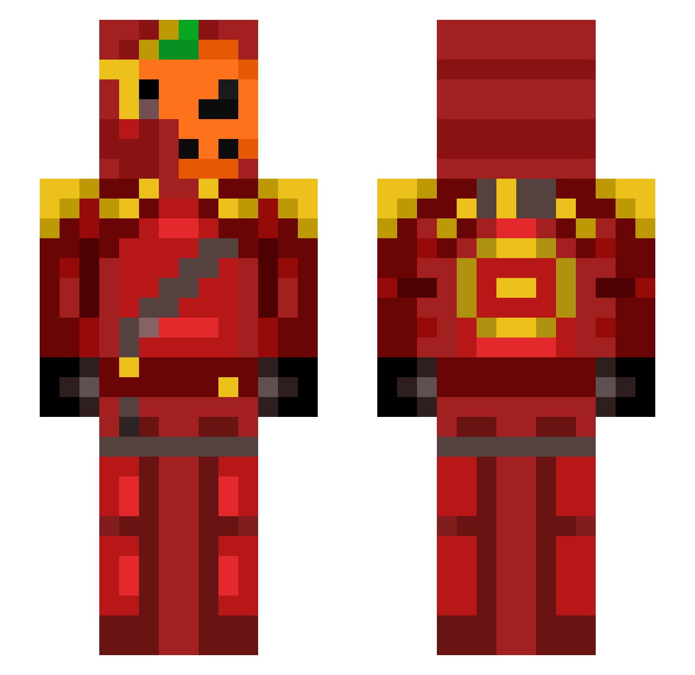 kubix86 Minecraft skin, front and back view