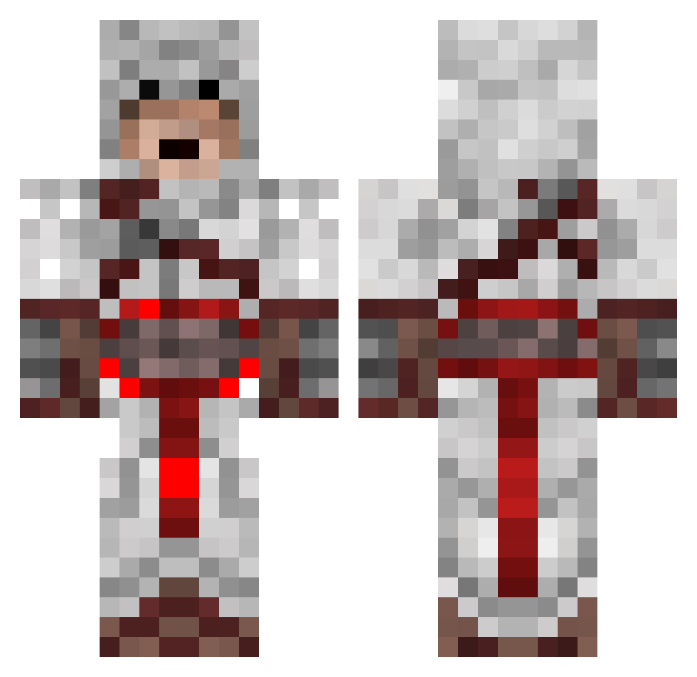 jutty Minecraft skin, front and back view