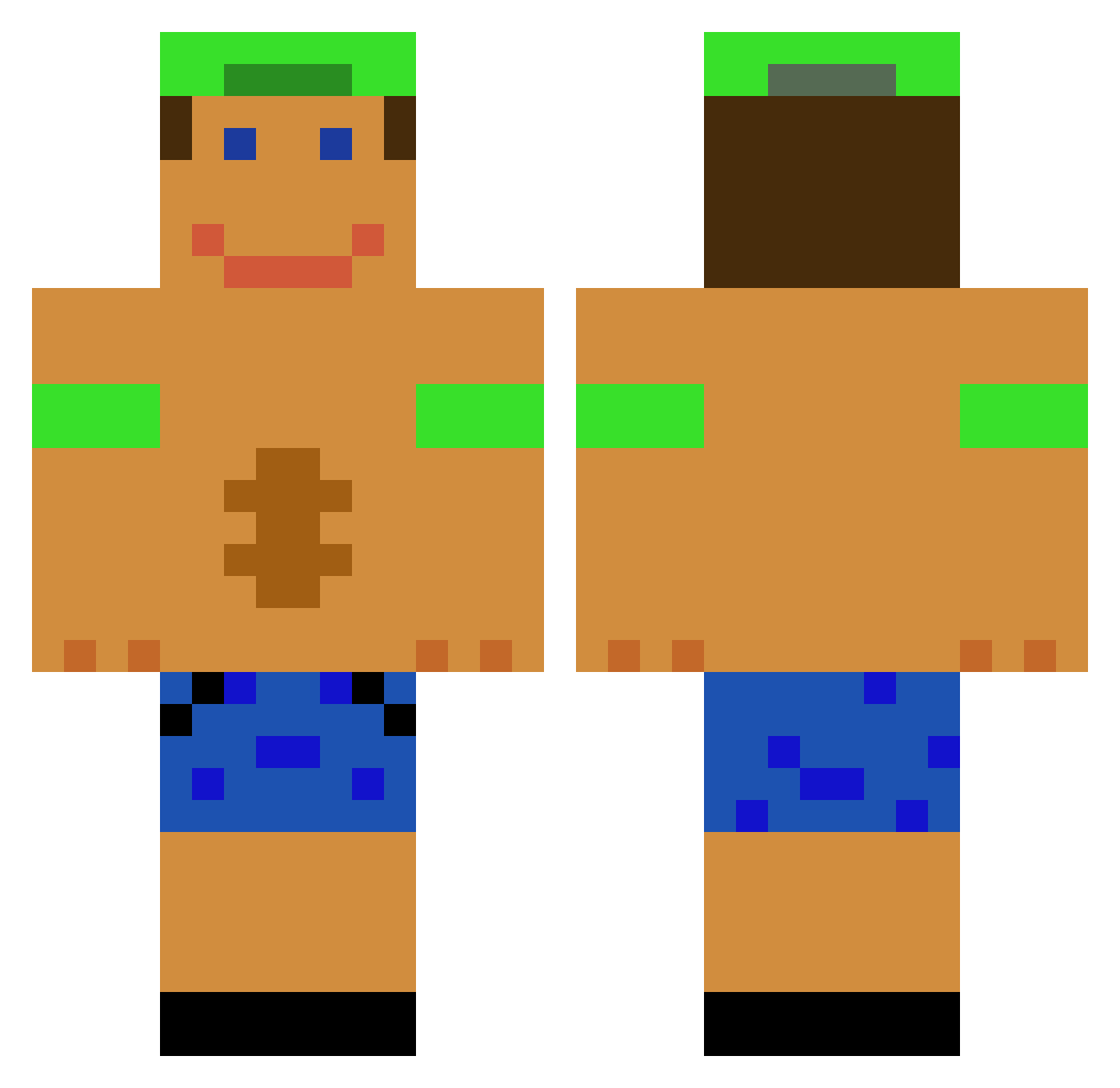 MeekRanger Minecraft skin, front and back view