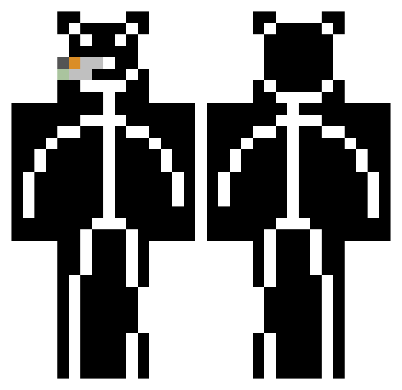 CedrikVDS Minecraft skin, front and back view