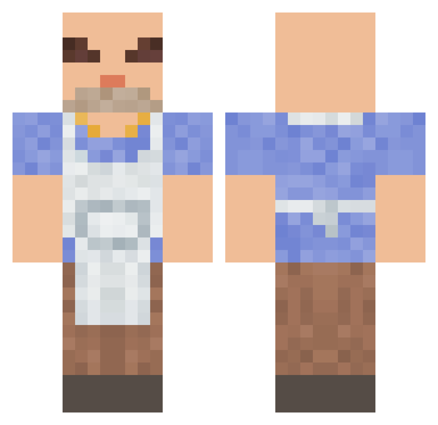 Radrick Minecraft skin, front and back view