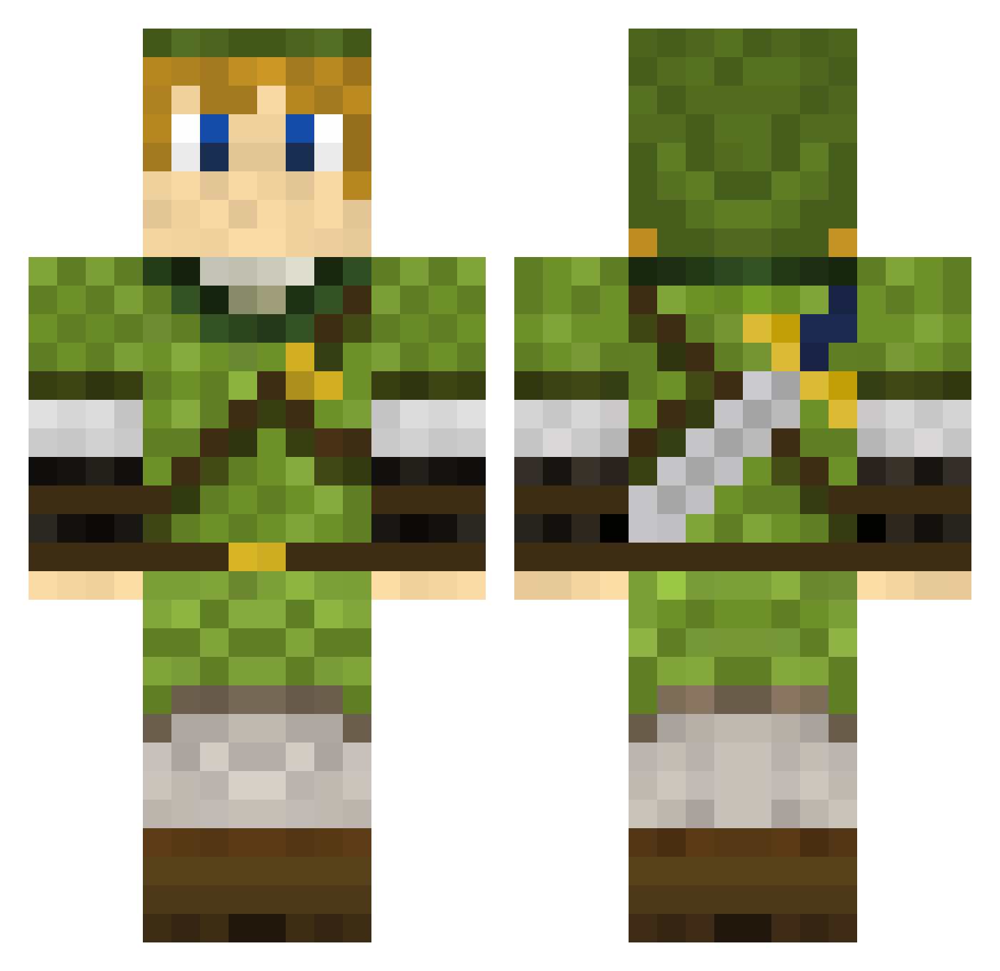 Adel Minecraft skin, front and back view